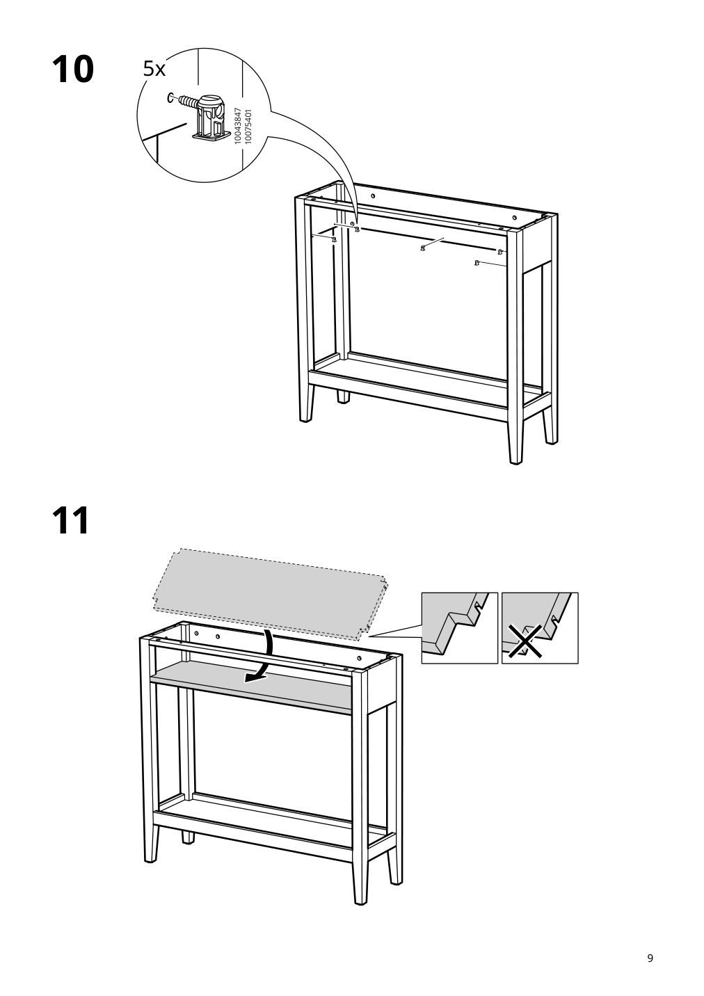 Assembly instructions for IKEA Idanaes console table dark brown stained | Page 9 - IKEA IDANÄS console table 504.878.76