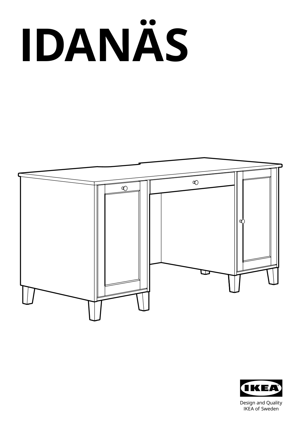 Assembly instructions for IKEA Idanaes desk white | Page 1 - IKEA IDANÄS desk 105.141.55