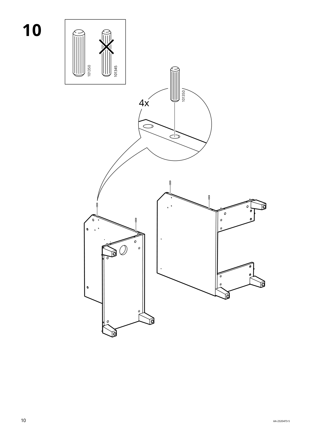 Assembly instructions for IKEA Idanaes desk white | Page 10 - IKEA IDANÄS desk 105.141.55