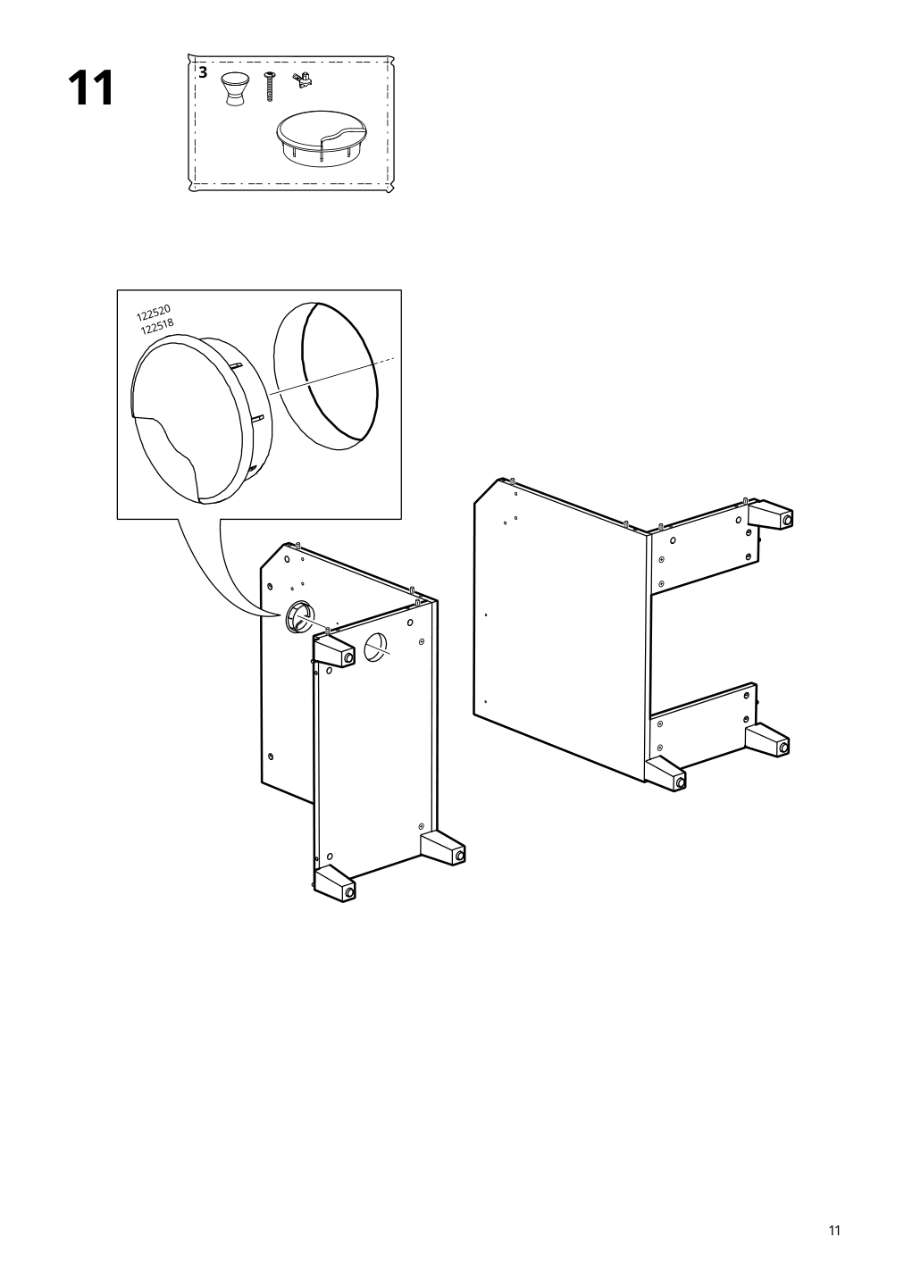 Assembly instructions for IKEA Idanaes desk white | Page 11 - IKEA IDANÄS desk 105.141.55