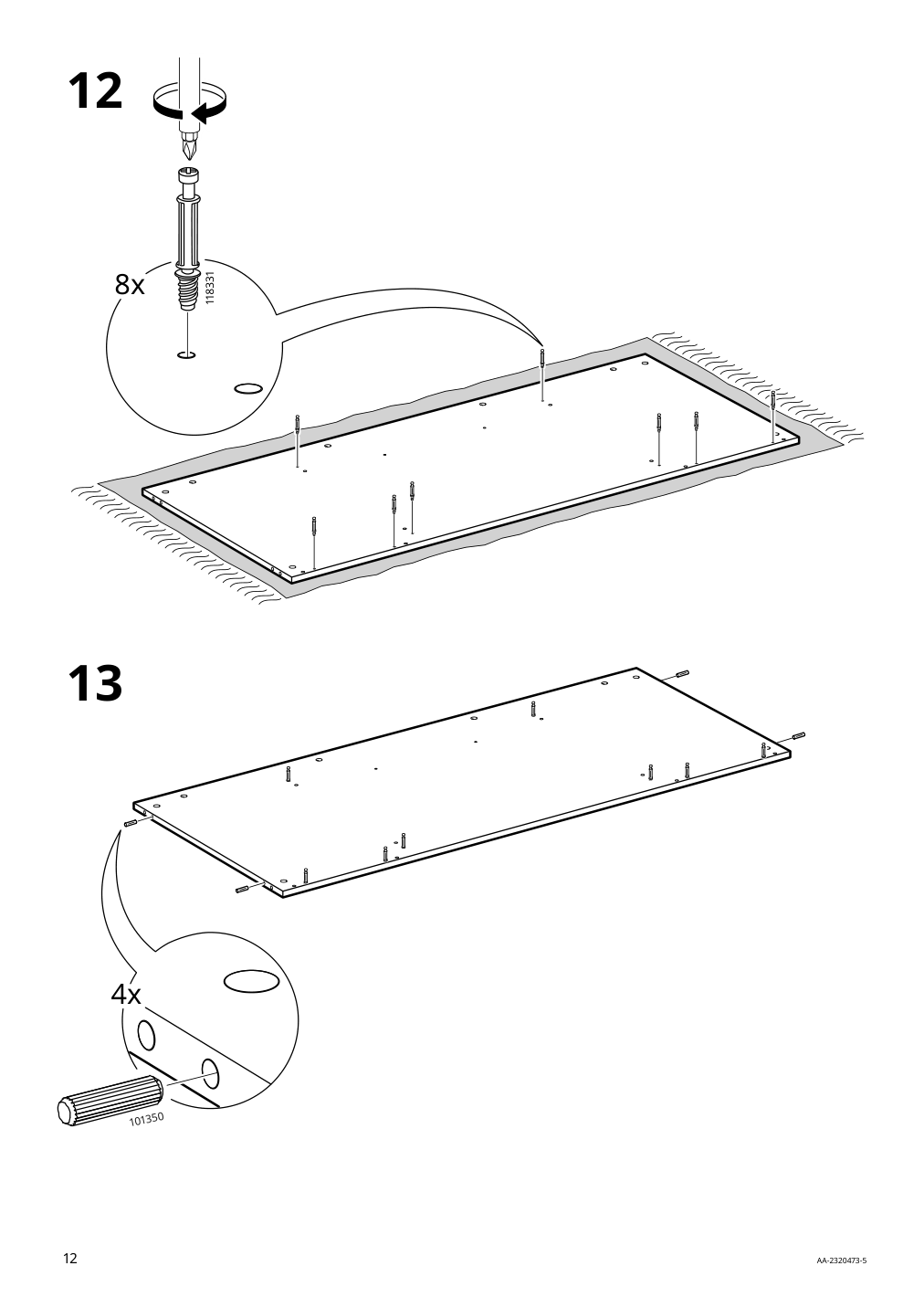 Assembly instructions for IKEA Idanaes desk white | Page 12 - IKEA IDANÄS desk 105.141.55