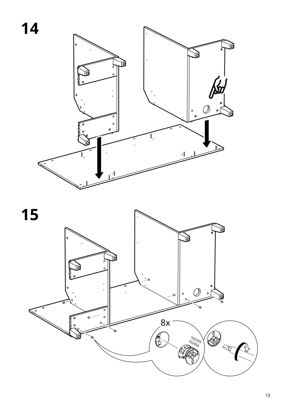 Assembly instructions for IKEA Idanaes desk white | Page 13 - IKEA IDANÄS desk 105.141.55