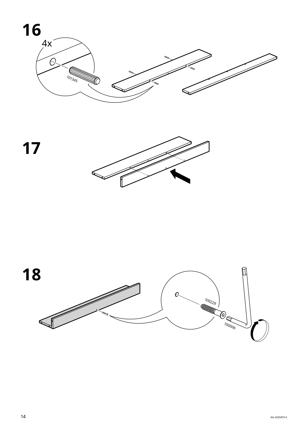 Assembly instructions for IKEA Idanaes desk white | Page 14 - IKEA IDANÄS desk 105.141.55