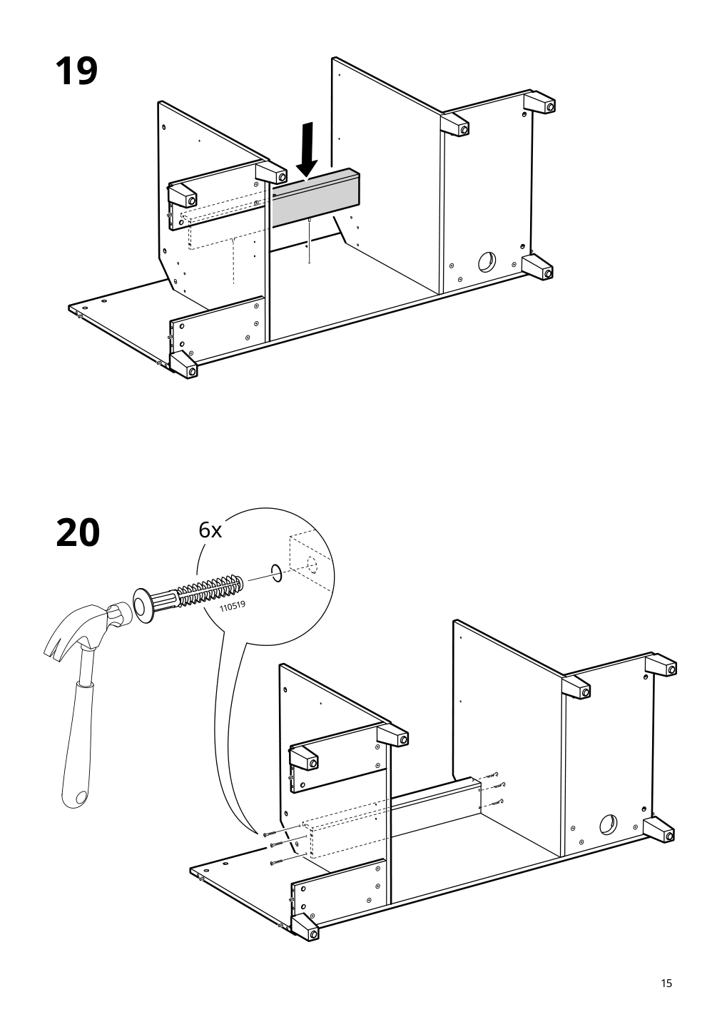 Assembly instructions for IKEA Idanaes desk white | Page 15 - IKEA IDANÄS desk 105.141.55