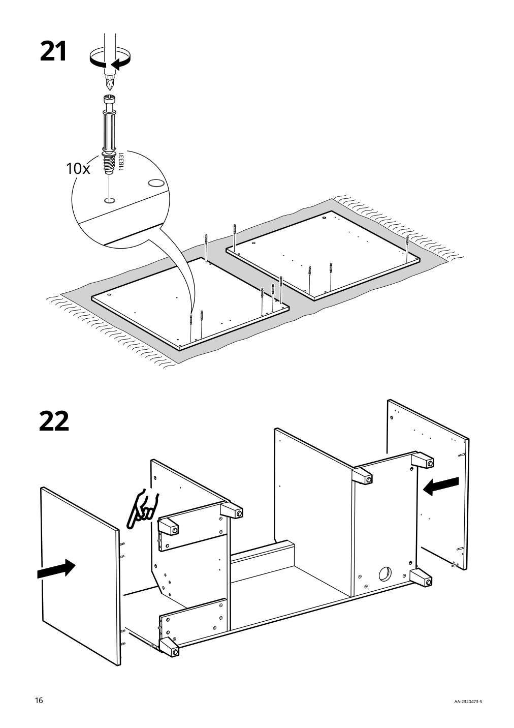 Assembly instructions for IKEA Idanaes desk white | Page 16 - IKEA IDANÄS desk 105.141.55