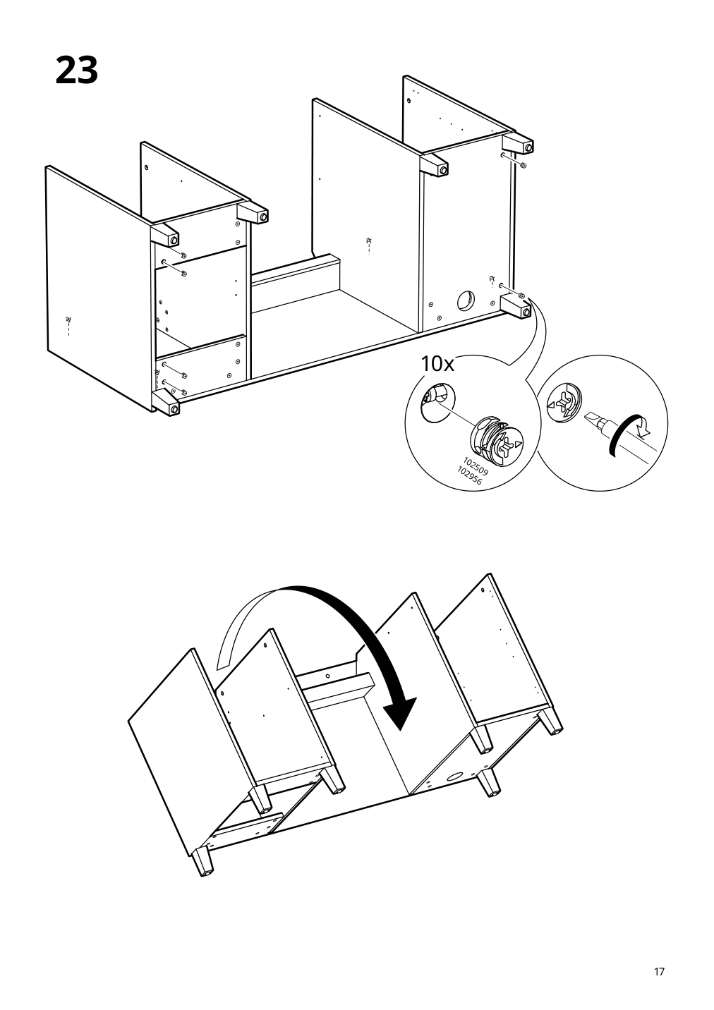 Assembly instructions for IKEA Idanaes desk white | Page 17 - IKEA IDANÄS desk 105.141.55