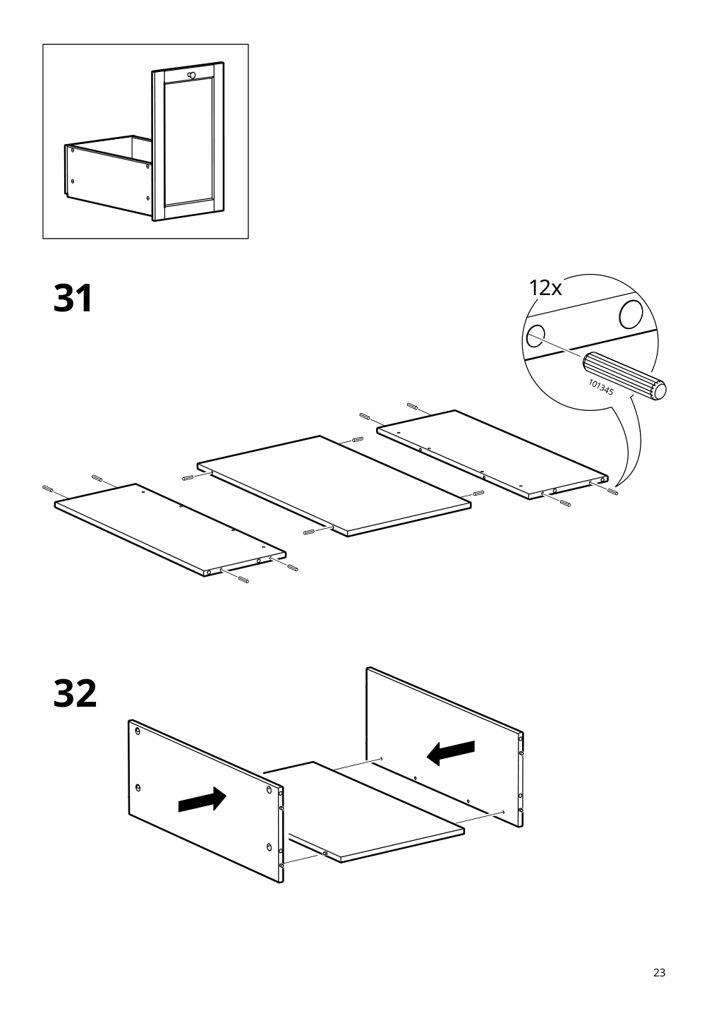 Assembly instructions for IKEA Idanaes desk white | Page 23 - IKEA IDANÄS desk 105.141.55