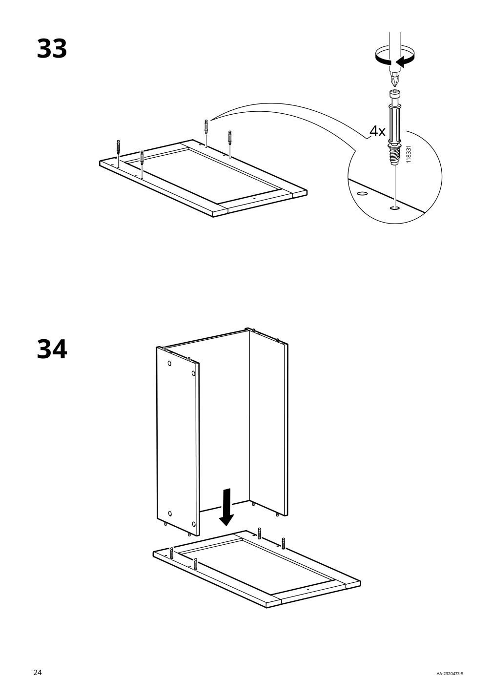 Assembly instructions for IKEA Idanaes desk white | Page 24 - IKEA IDANÄS desk 105.141.55