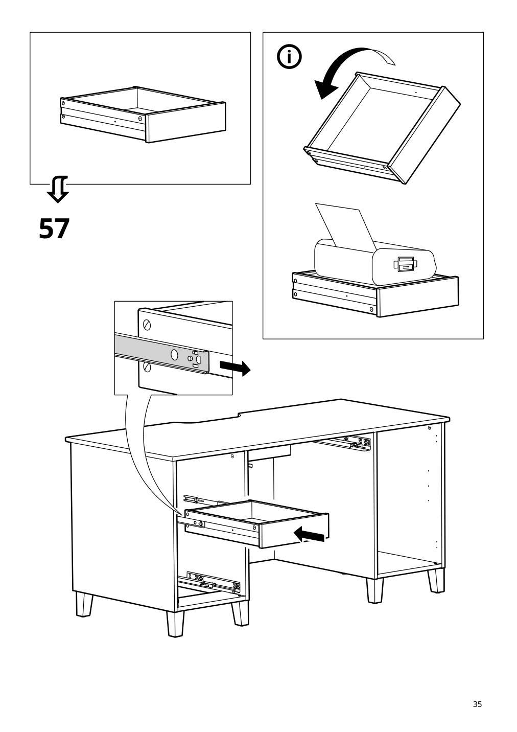 Assembly instructions for IKEA Idanaes desk white | Page 35 - IKEA IDANÄS desk 105.141.55