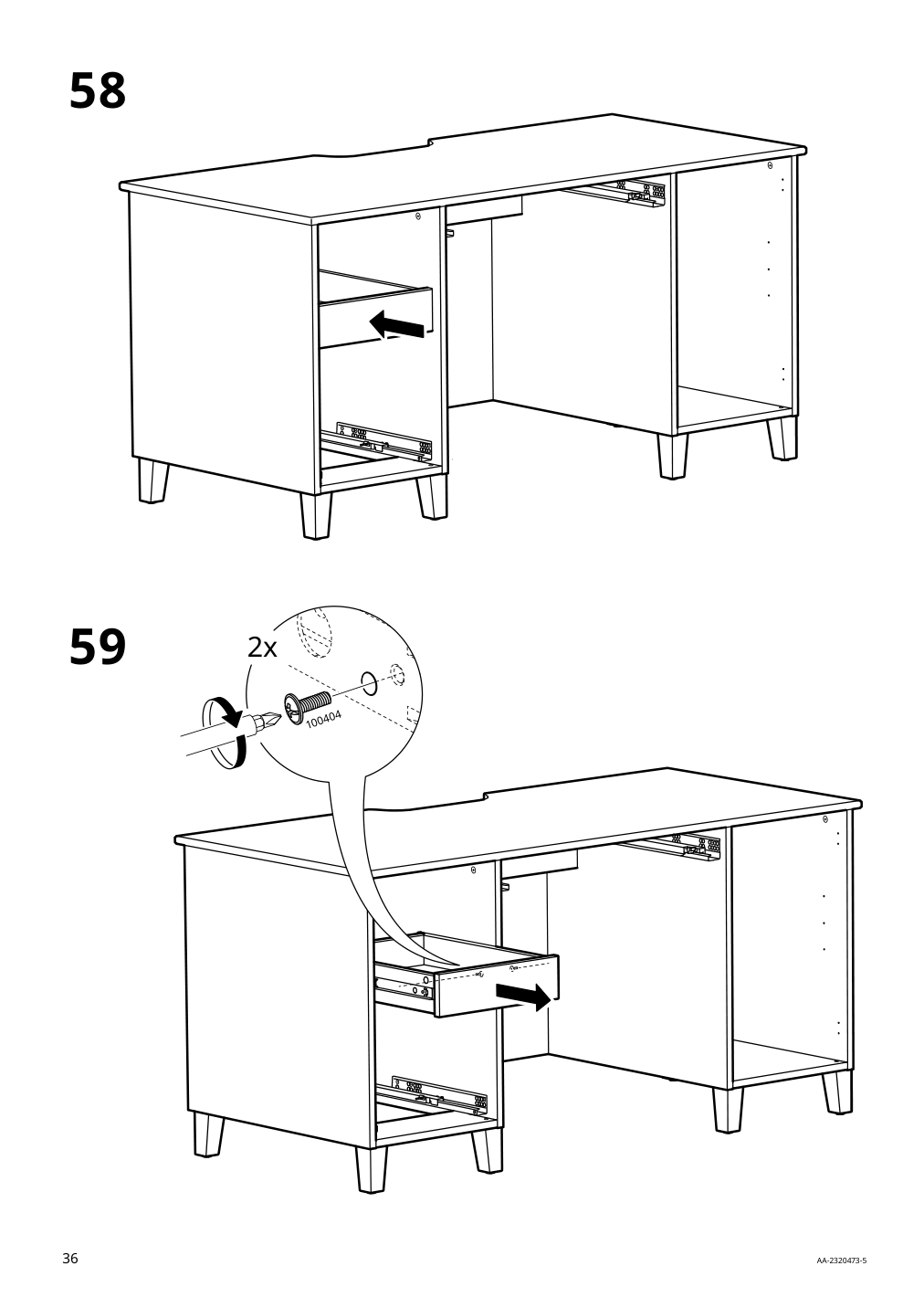 Assembly instructions for IKEA Idanaes desk white | Page 36 - IKEA IDANÄS desk 105.141.55