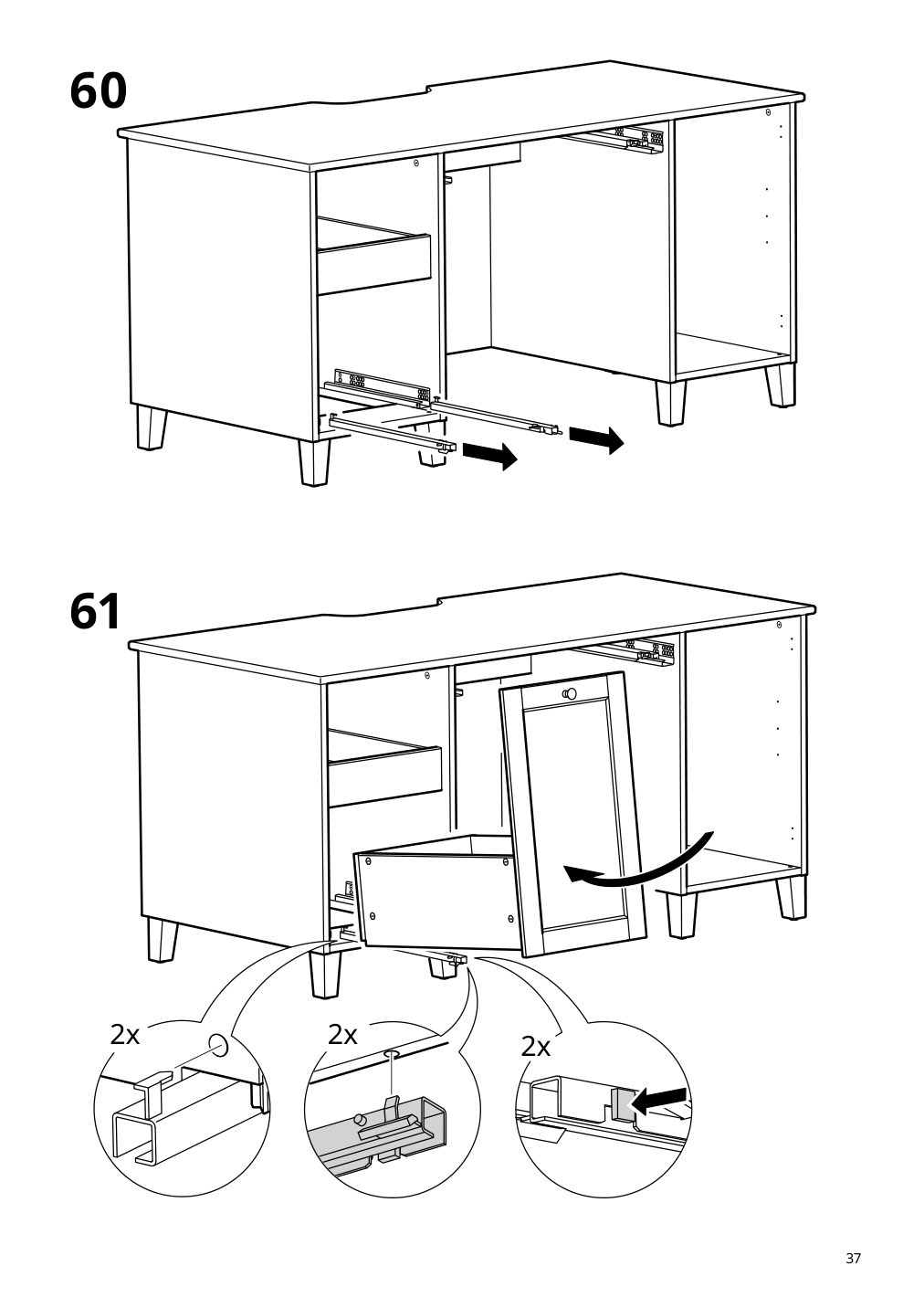 Assembly instructions for IKEA Idanaes desk white | Page 37 - IKEA IDANÄS desk 105.141.55