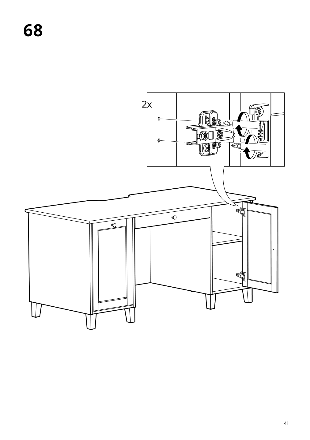 Assembly instructions for IKEA Idanaes desk white | Page 41 - IKEA IDANÄS desk 105.141.55