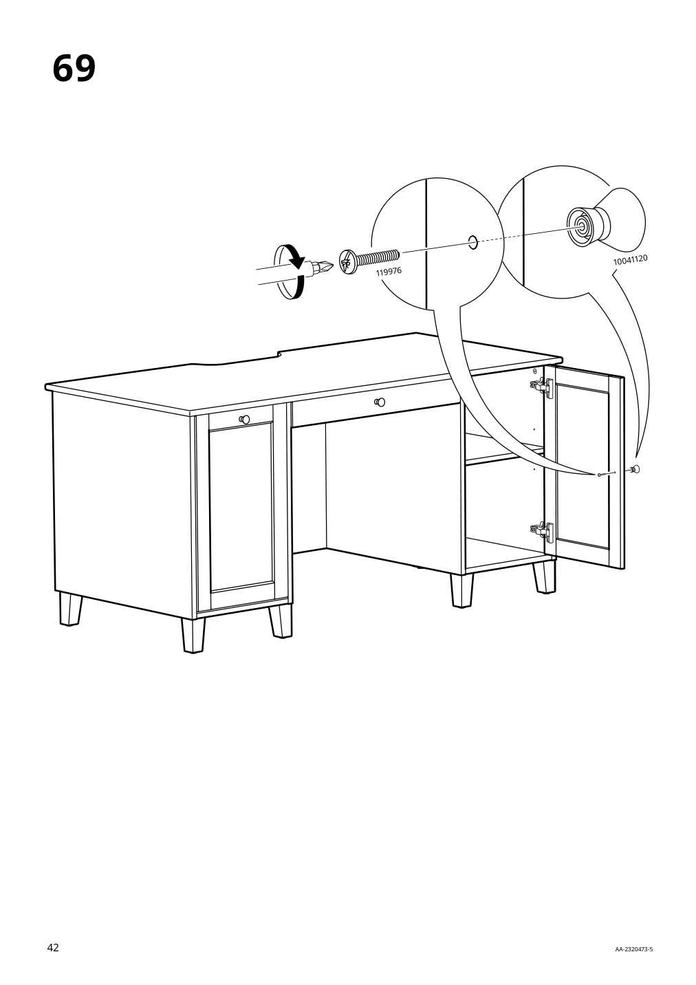 Assembly instructions for IKEA Idanaes desk white | Page 42 - IKEA IDANÄS desk 105.141.55