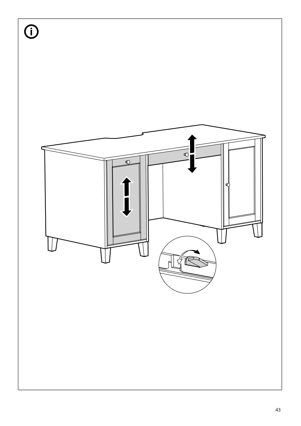 Assembly instructions for IKEA Idanaes desk white | Page 43 - IKEA IDANÄS desk 105.141.55