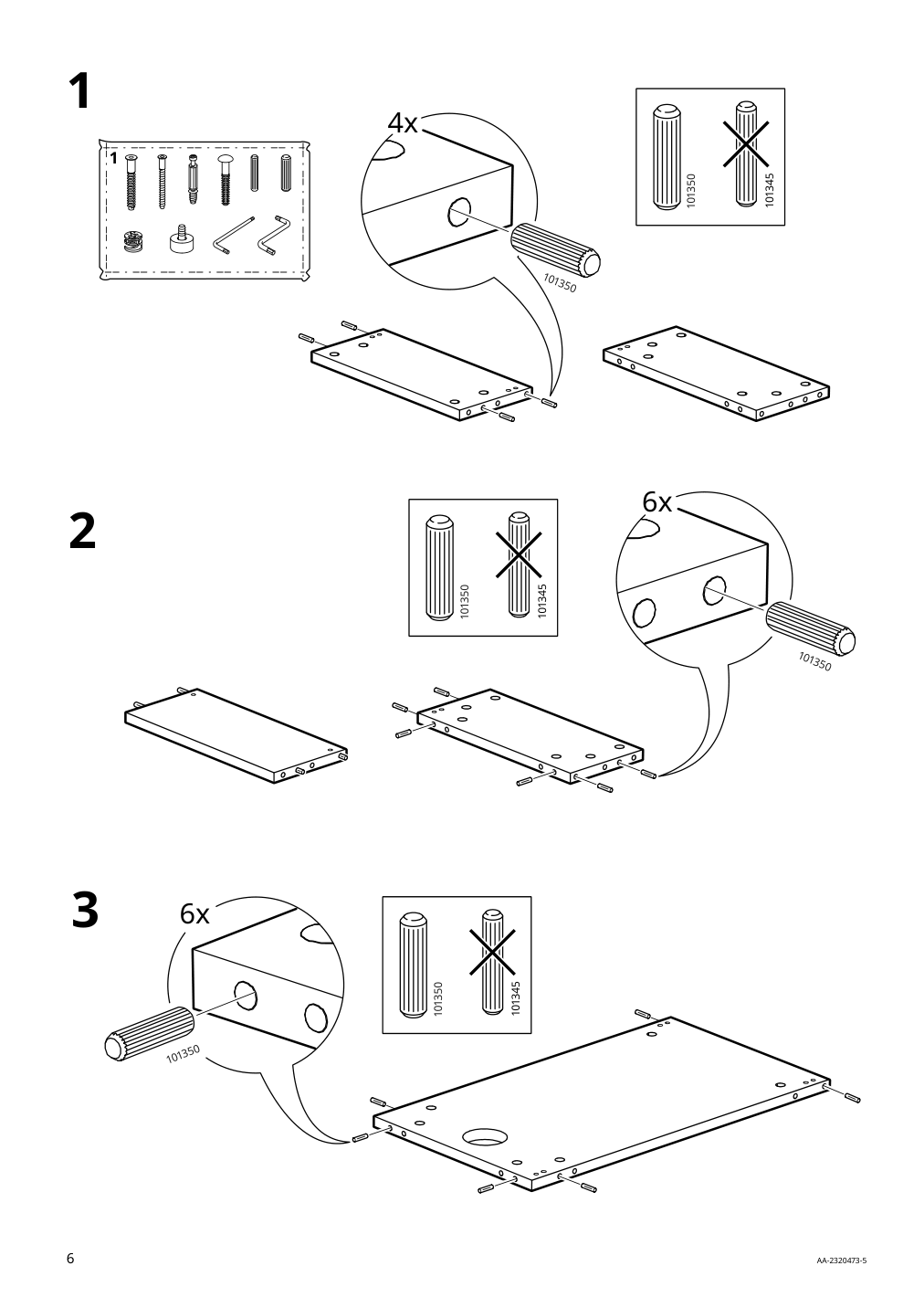 Assembly instructions for IKEA Idanaes desk white | Page 6 - IKEA IDANÄS desk 105.141.55