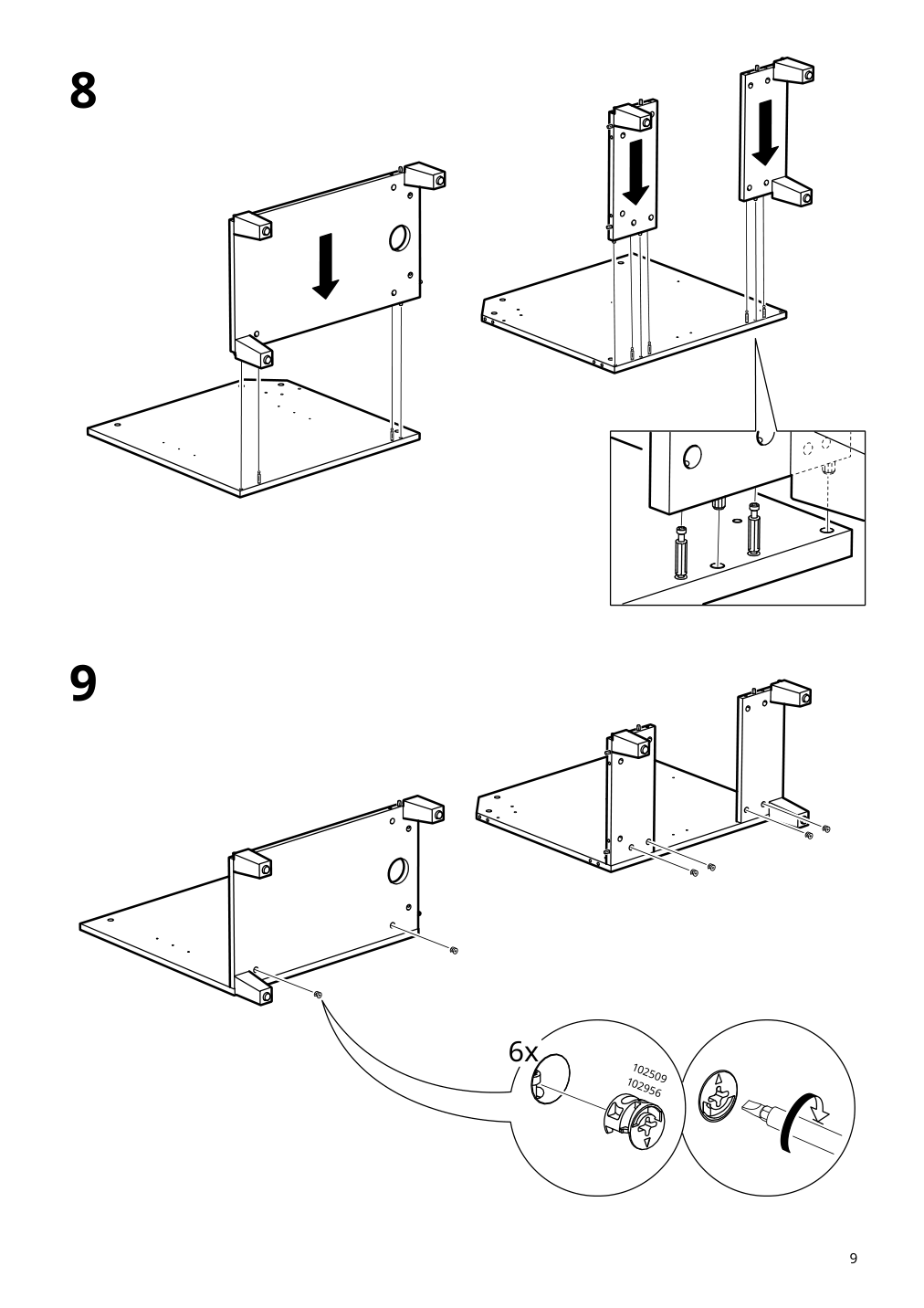 Assembly instructions for IKEA Idanaes desk white | Page 9 - IKEA IDANÄS desk 105.141.55