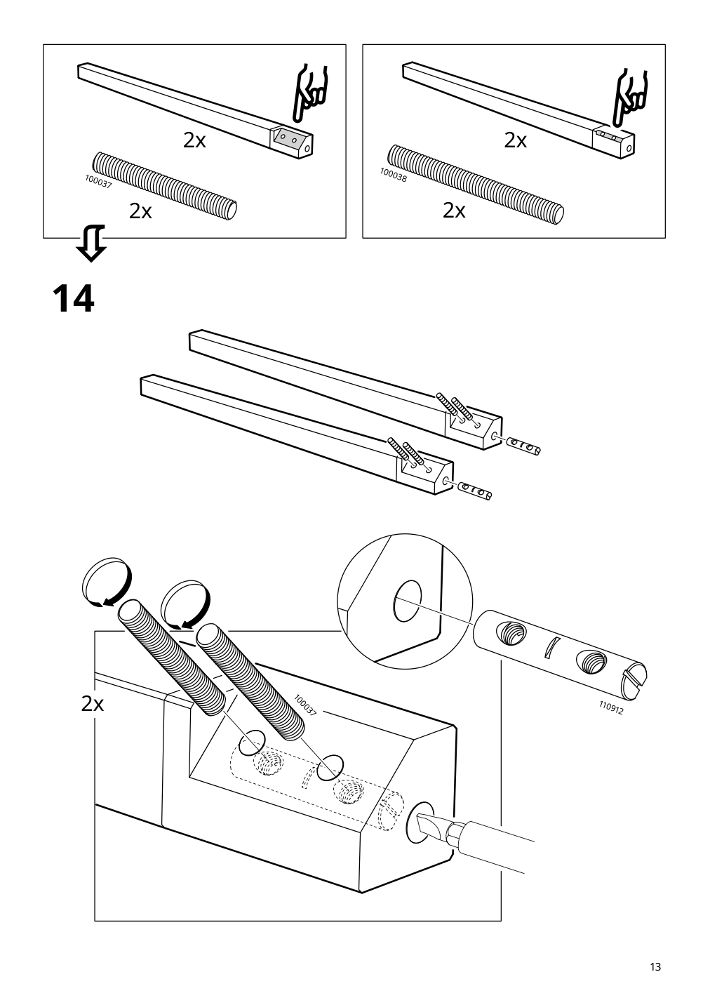 Assembly instructions for IKEA Idanaes drop leaf table dark brown | Page 13 - IKEA IDANÄS drop-leaf table 604.876.49