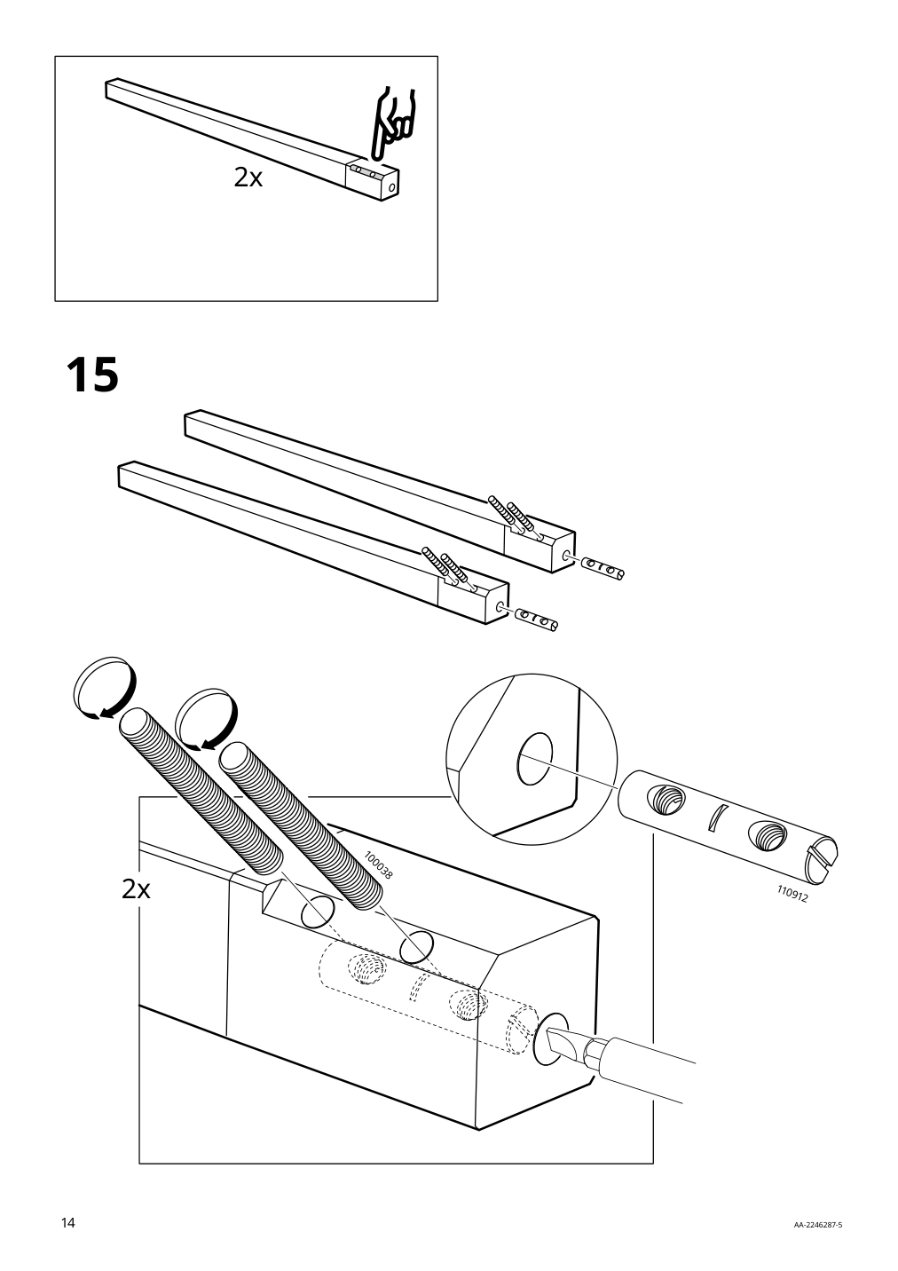 Assembly instructions for IKEA Idanaes drop leaf table dark brown | Page 14 - IKEA IDANÄS drop-leaf table 604.876.49