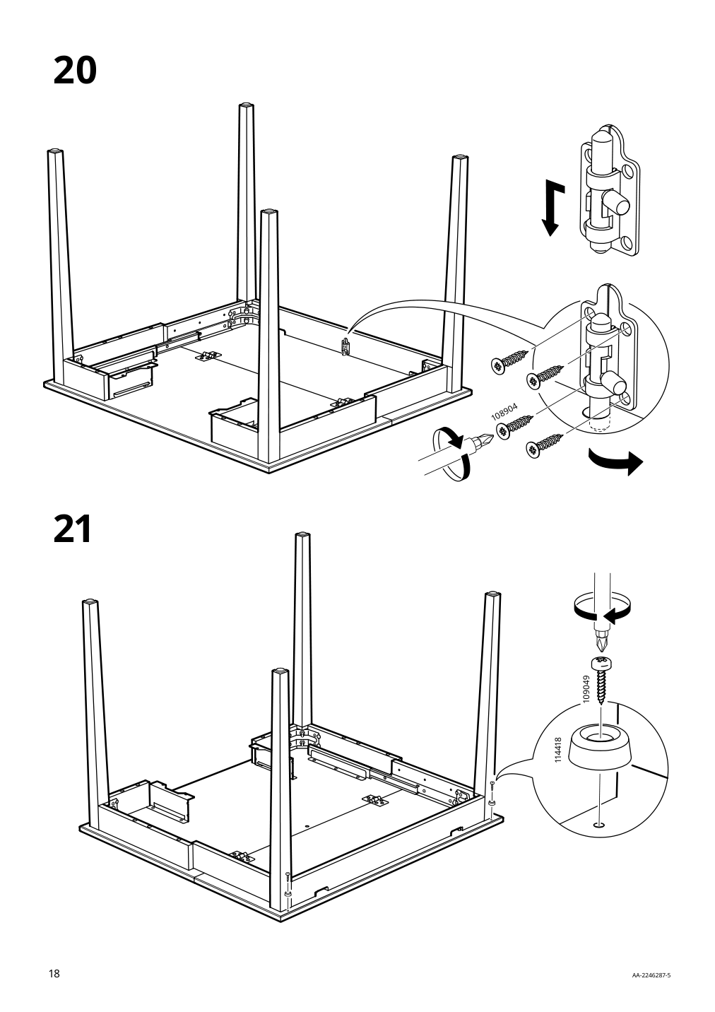 Assembly instructions for IKEA Idanaes drop leaf table dark brown | Page 18 - IKEA IDANÄS drop-leaf table 604.876.49