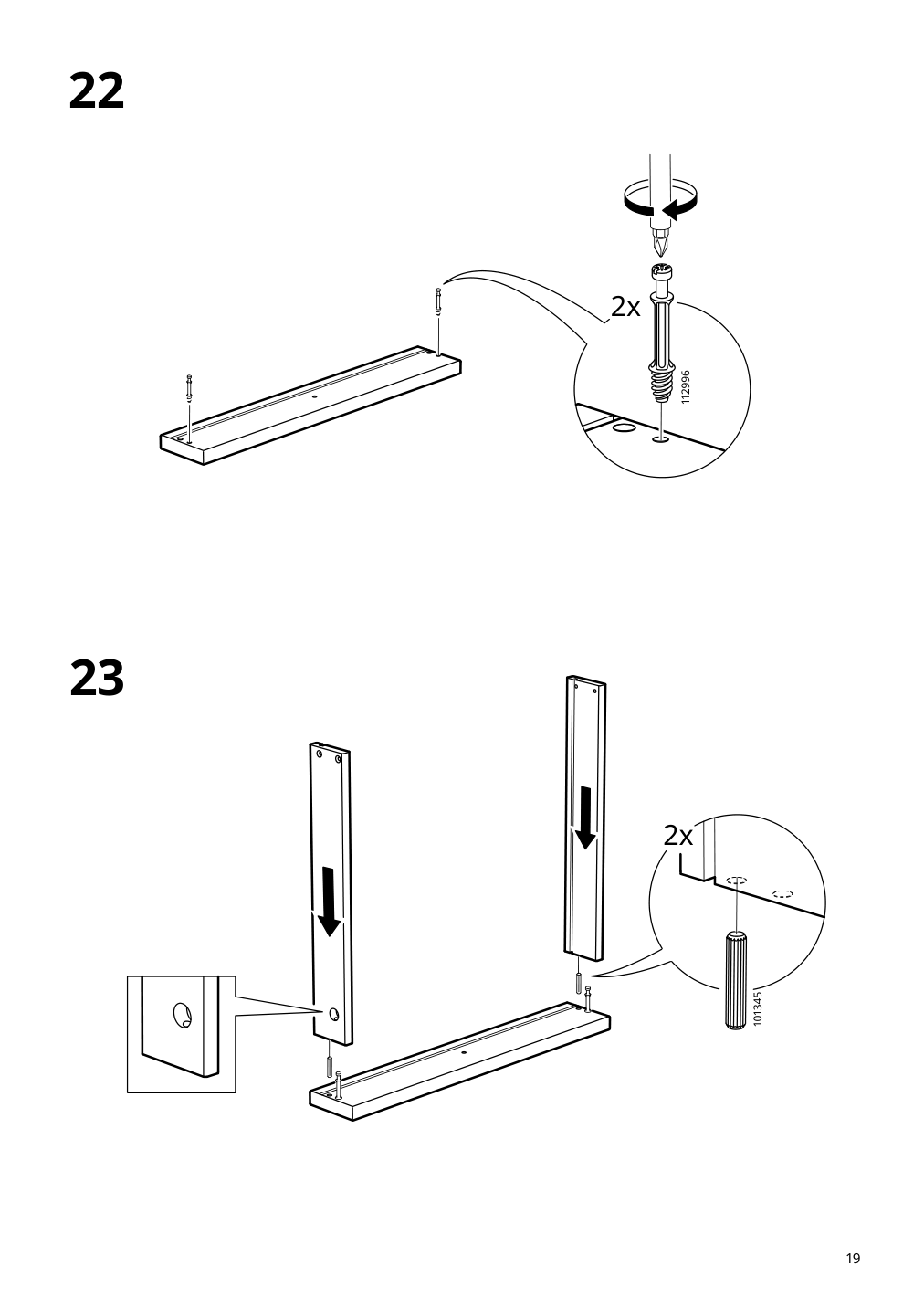 Assembly instructions for IKEA Idanaes drop leaf table dark brown | Page 19 - IKEA IDANÄS drop-leaf table 604.876.49