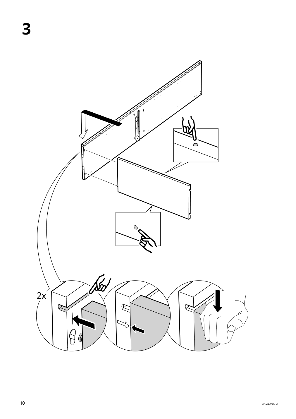 Assembly instructions for IKEA Idanaes high cabinet w gls drs and 1 drawer dark brown stained | Page 10 - IKEA IDANÄS high cabinet w gls-drs and 1 drawer 704.878.37