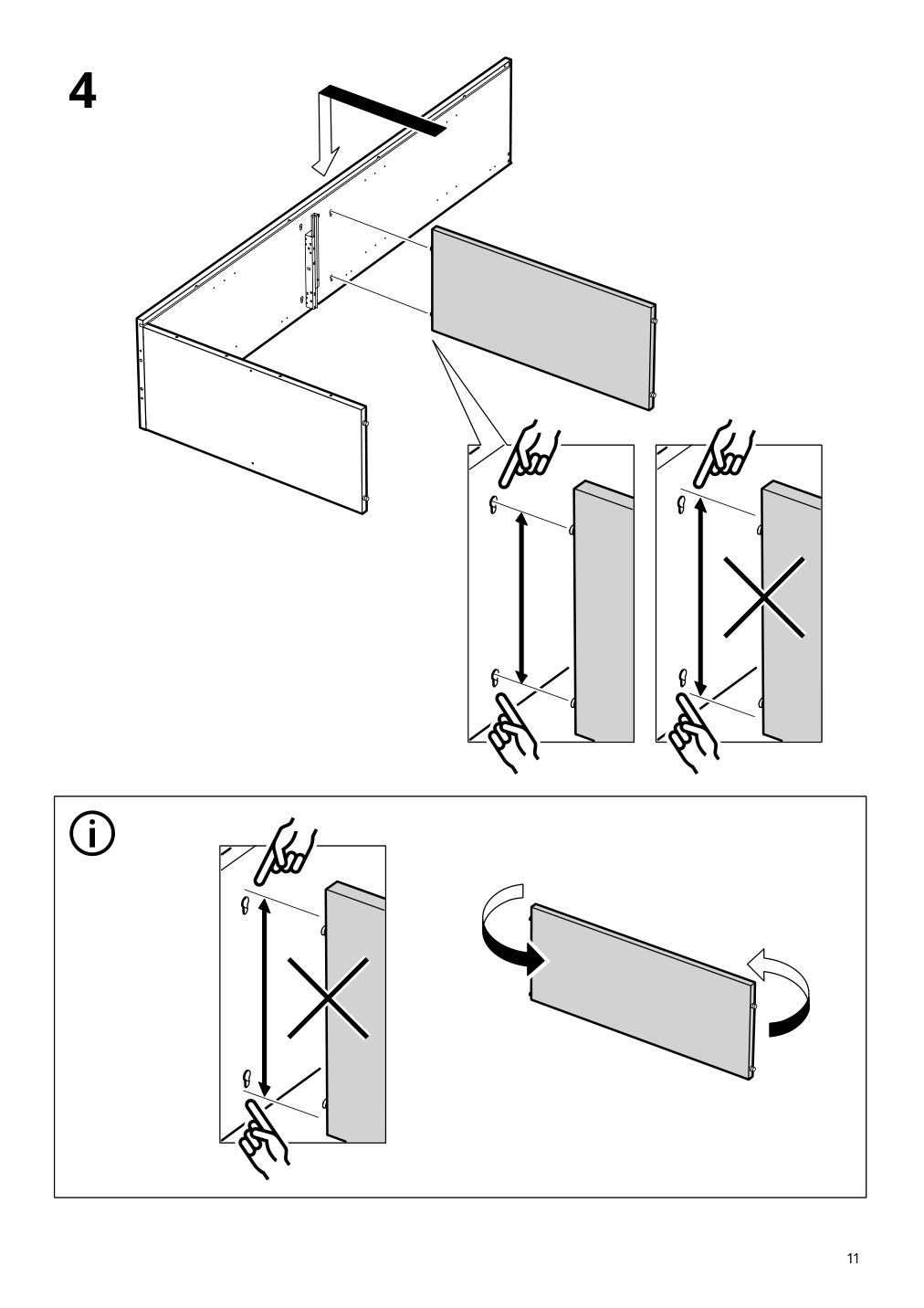 Assembly instructions for IKEA Idanaes high cabinet w gls drs and 1 drawer dark brown stained | Page 11 - IKEA IDANÄS high cabinet w gls-drs and 1 drawer 704.878.37