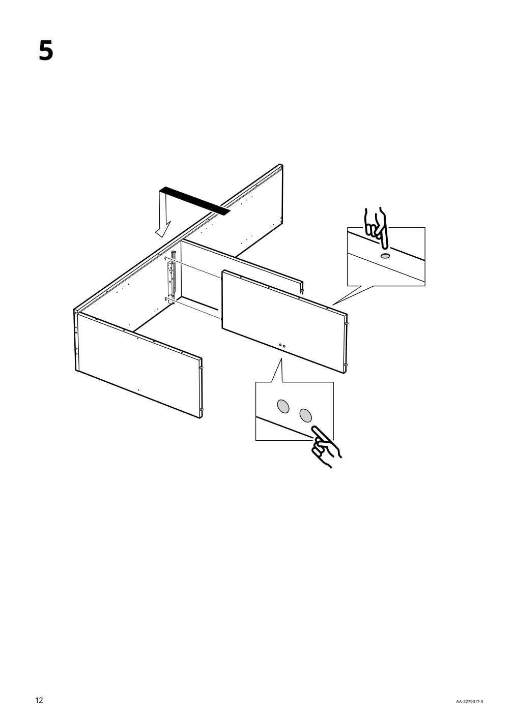 Assembly instructions for IKEA Idanaes high cabinet w gls drs and 1 drawer dark brown stained | Page 12 - IKEA IDANÄS TV storage combination 994.373.33