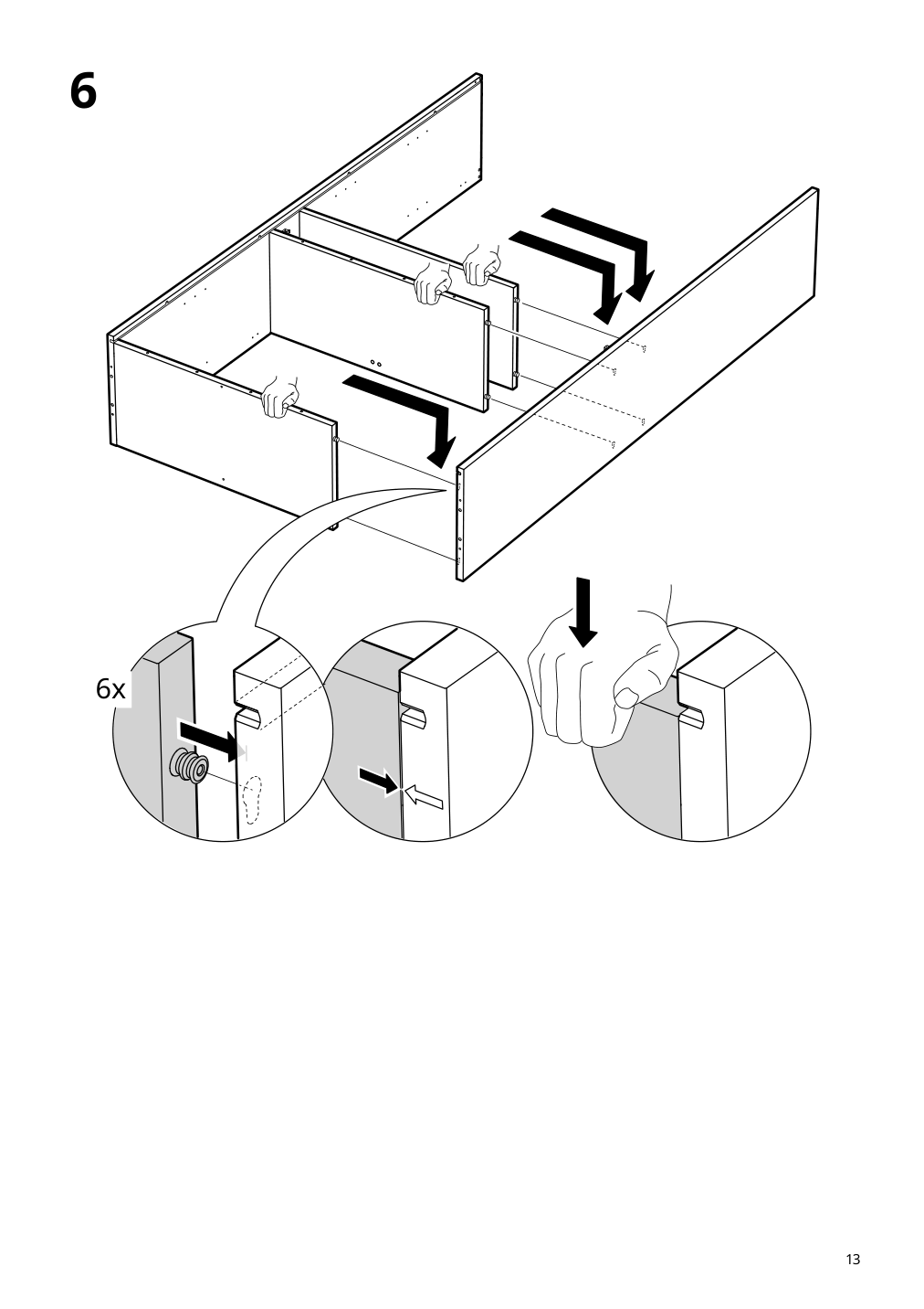 Assembly instructions for IKEA Idanaes high cabinet w gls drs and 1 drawer dark brown stained | Page 13 - IKEA IDANÄS high cabinet w gls-drs and 1 drawer 704.878.37