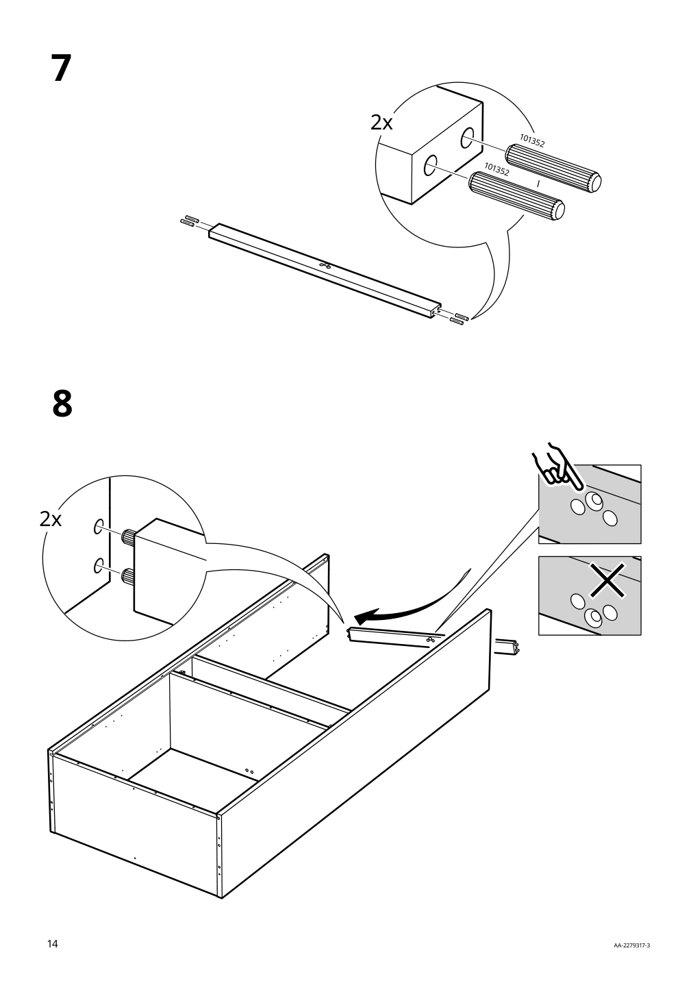 Assembly instructions for IKEA Idanaes high cabinet w gls drs and 1 drawer dark brown stained | Page 14 - IKEA IDANÄS high cabinet w gls-drs and 1 drawer 704.878.37