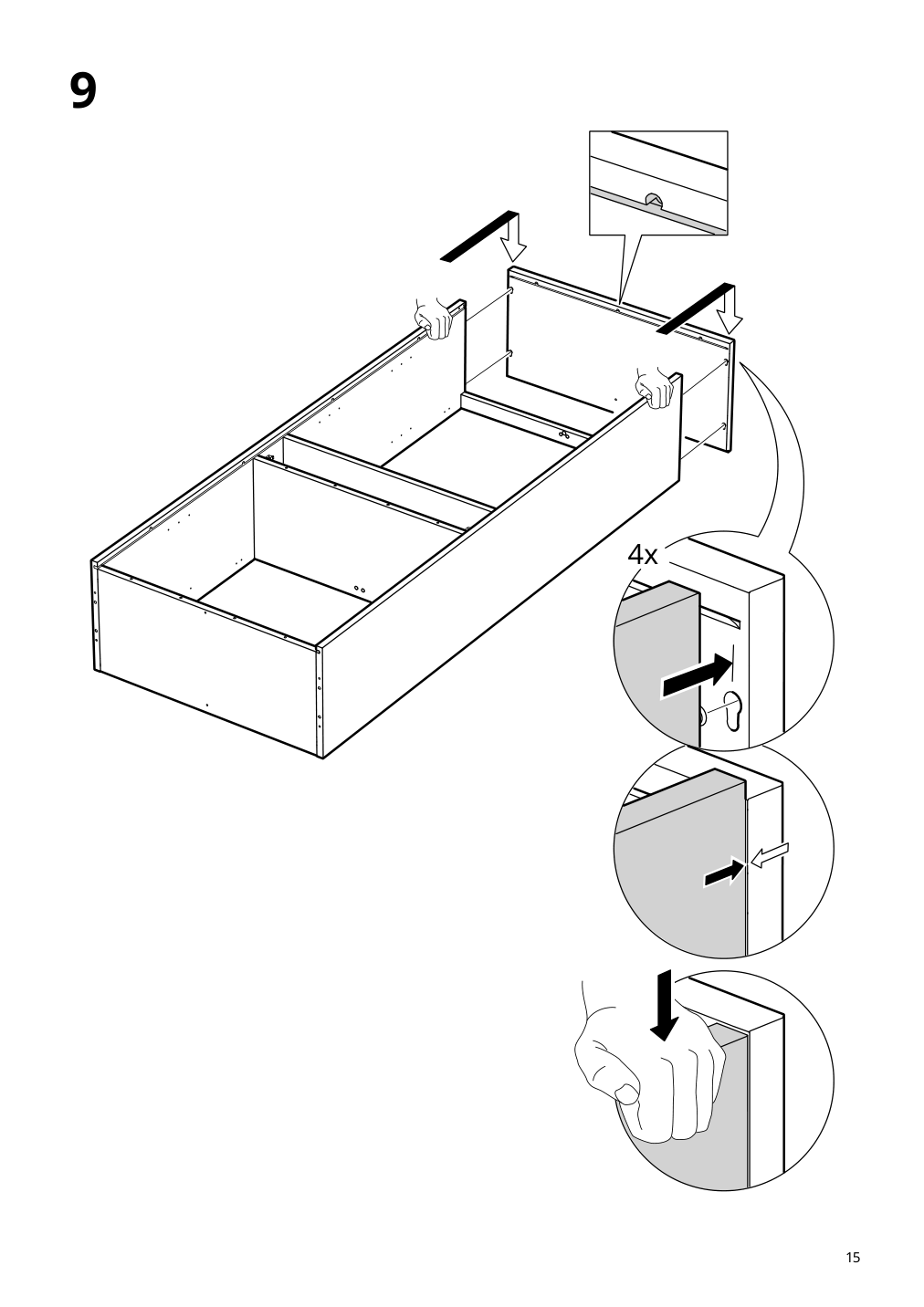 Assembly instructions for IKEA Idanaes high cabinet w gls drs and 1 drawer dark brown stained | Page 15 - IKEA IDANÄS TV storage combination 994.373.33