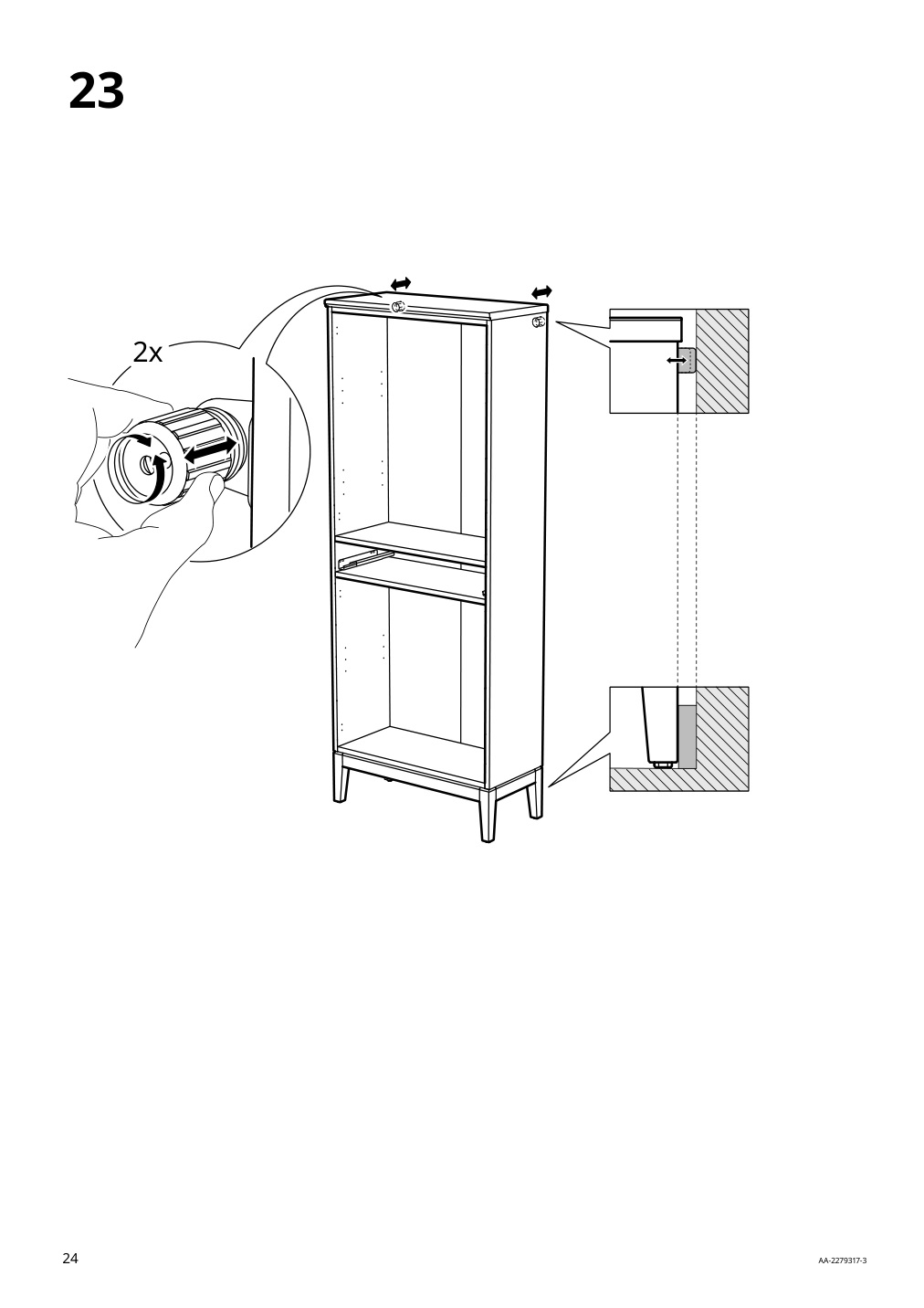 Assembly instructions for IKEA Idanaes high cabinet w gls drs and 1 drawer dark brown stained | Page 24 - IKEA IDANÄS TV storage combination 994.373.33