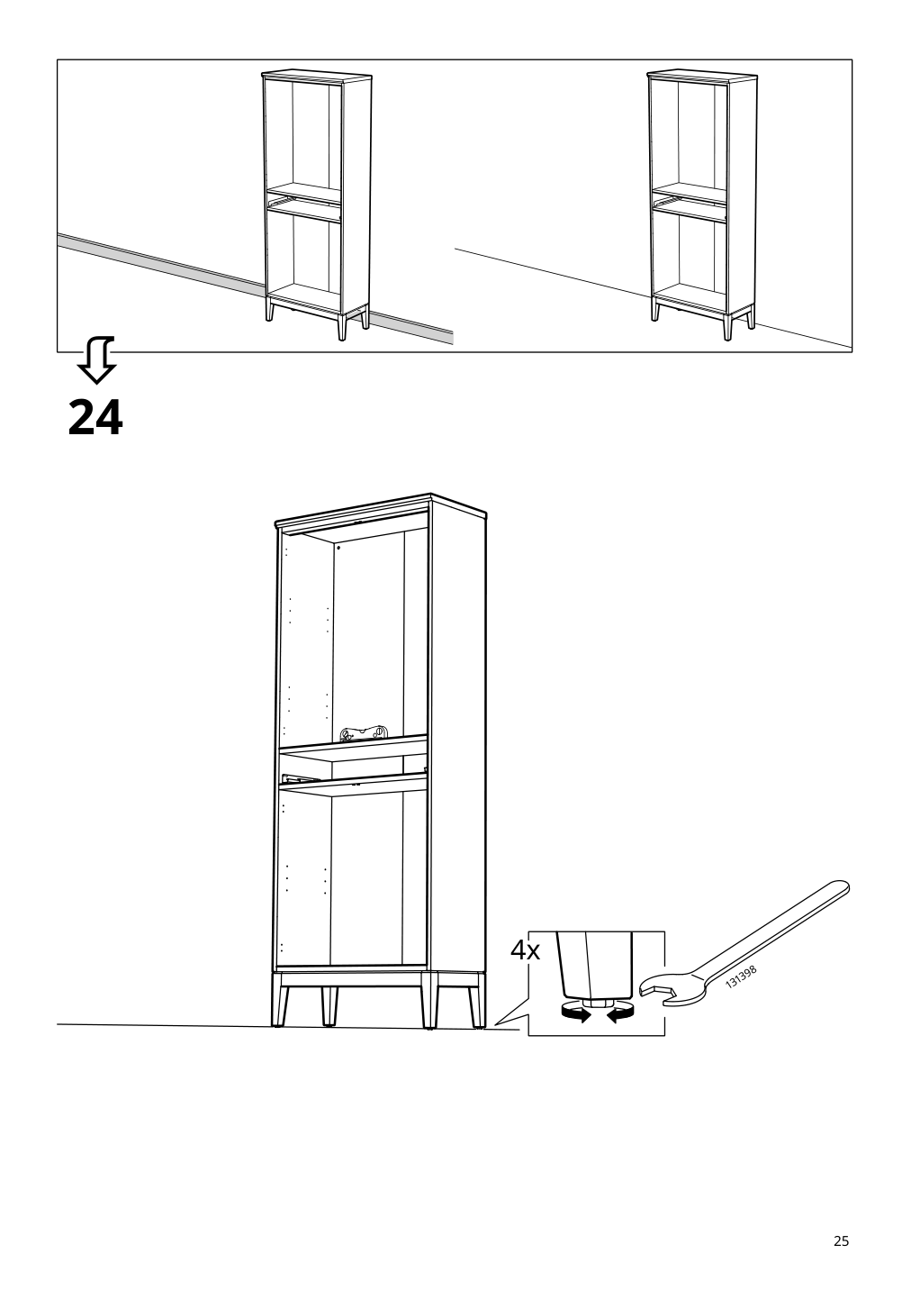 Assembly instructions for IKEA Idanaes high cabinet w gls drs and 1 drawer dark brown stained | Page 25 - IKEA IDANÄS high cabinet w gls-drs and 1 drawer 704.878.37