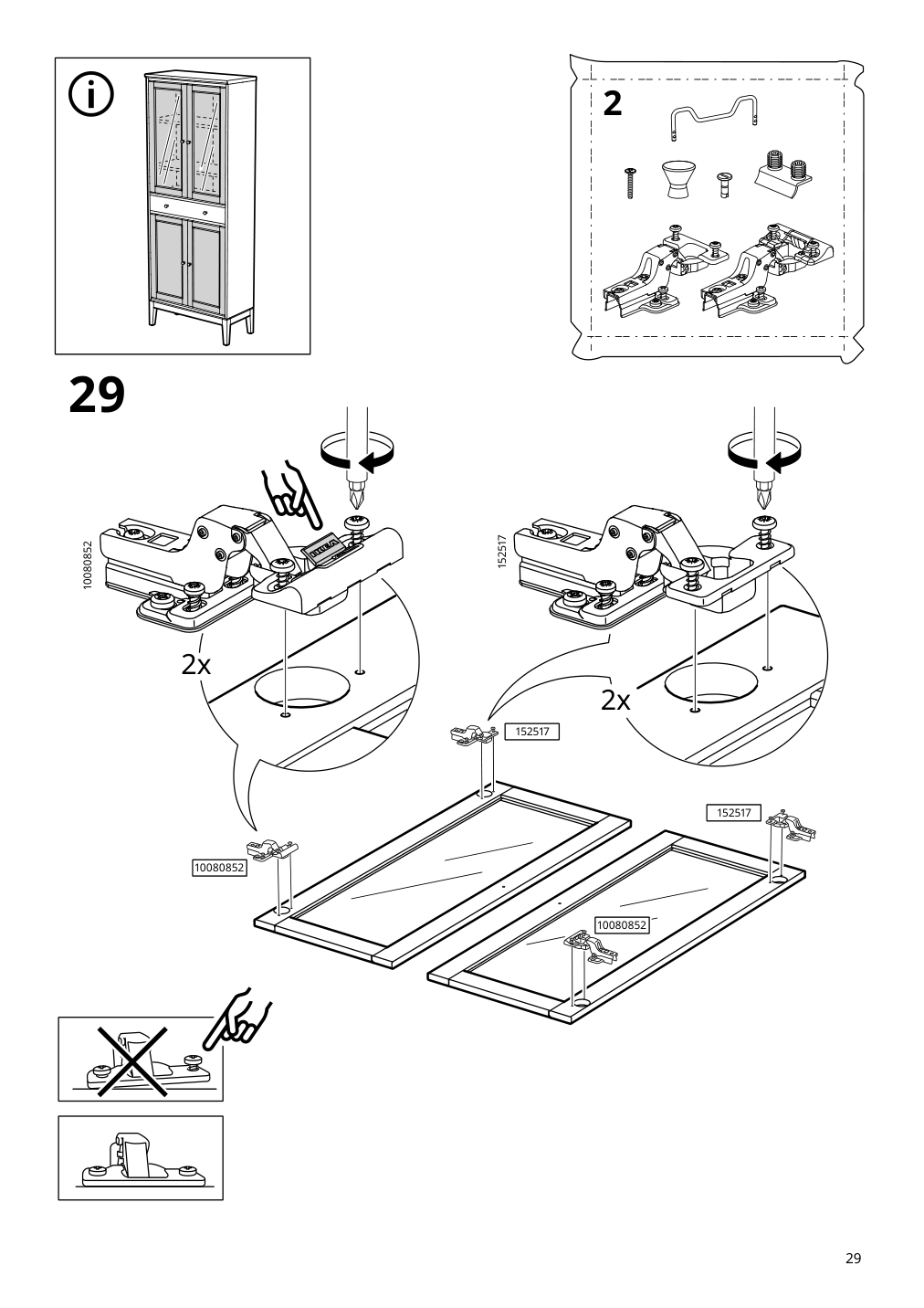 Assembly instructions for IKEA Idanaes high cabinet w gls drs and 1 drawer dark brown stained | Page 29 - IKEA IDANÄS high cabinet w gls-drs and 1 drawer 704.878.37