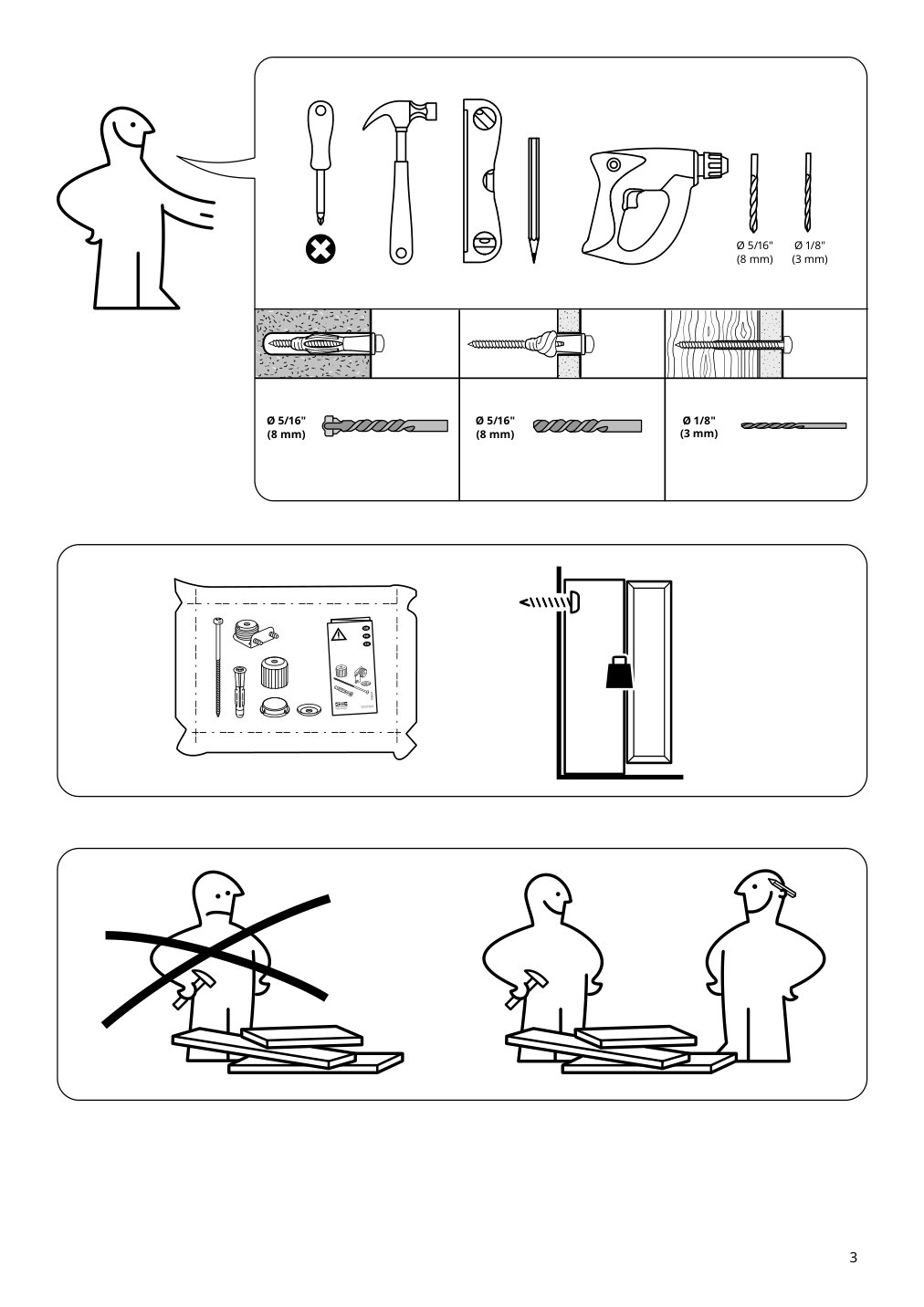 Assembly instructions for IKEA Idanaes high cabinet w gls drs and 1 drawer dark brown stained | Page 3 - IKEA IDANÄS TV storage combination 994.373.33