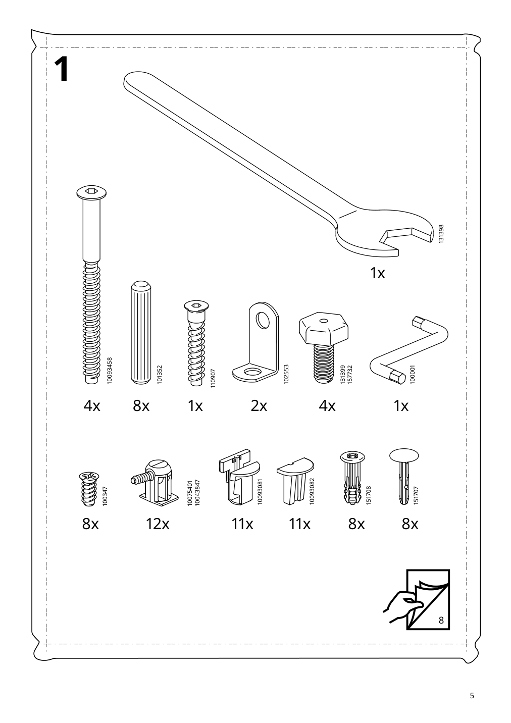 Assembly instructions for IKEA Idanaes high cabinet w gls drs and 1 drawer dark brown stained | Page 5 - IKEA IDANÄS TV storage combination 994.373.33