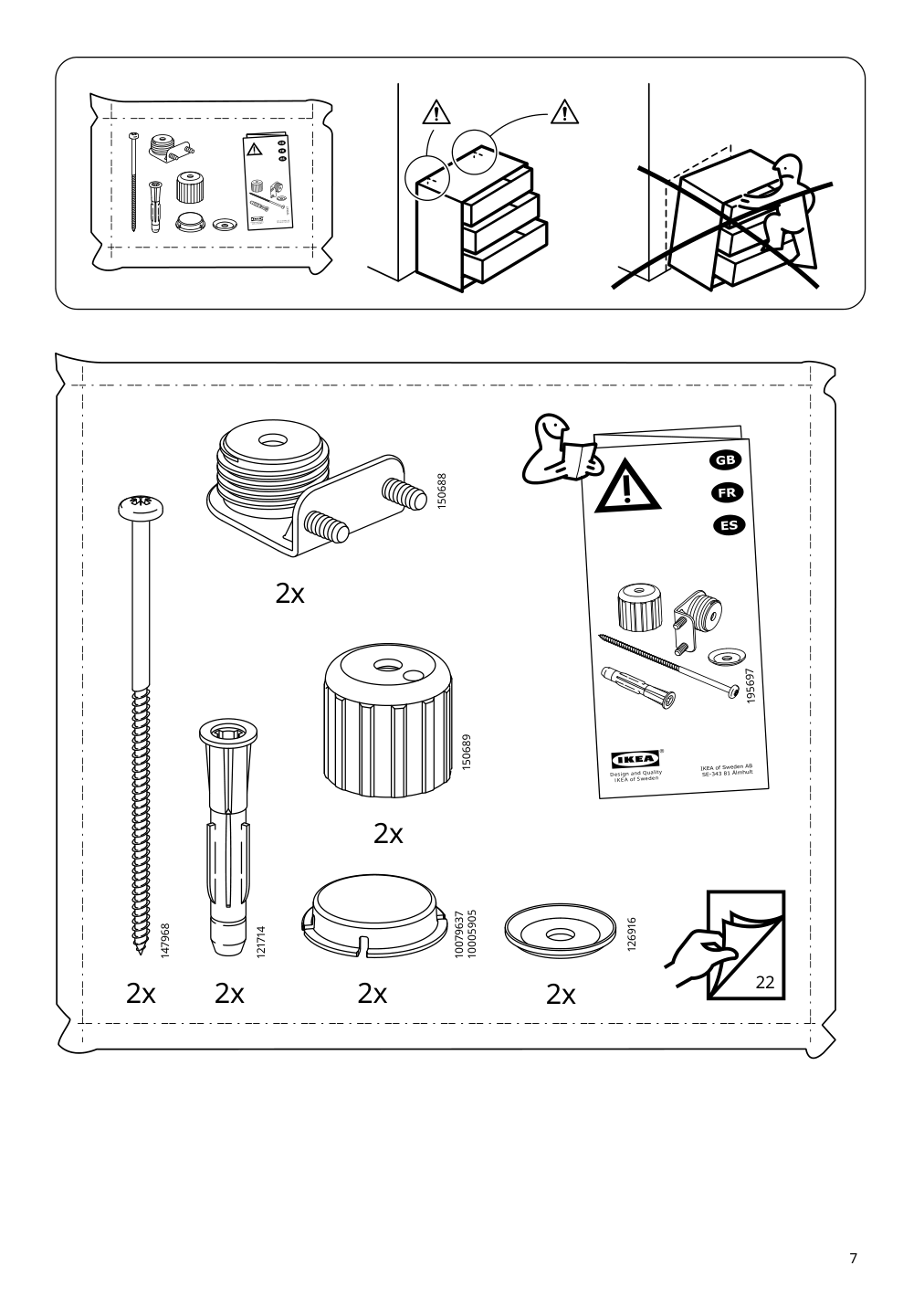 Assembly instructions for IKEA Idanaes high cabinet w gls drs and 1 drawer dark brown stained | Page 7 - IKEA IDANÄS high cabinet w gls-drs and 1 drawer 704.878.37