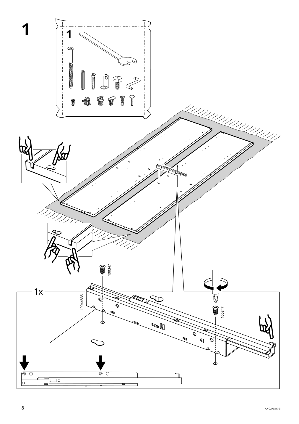 Assembly instructions for IKEA Idanaes high cabinet w gls drs and 1 drawer dark brown stained | Page 8 - IKEA IDANÄS high cabinet w gls-drs and 1 drawer 704.878.37