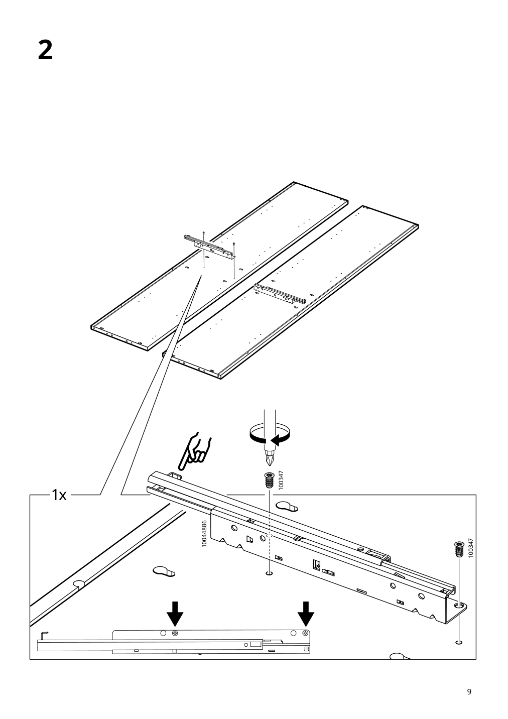 Assembly instructions for IKEA Idanaes high cabinet w gls drs and 1 drawer dark brown stained | Page 9 - IKEA IDANÄS high cabinet w gls-drs and 1 drawer 704.878.37