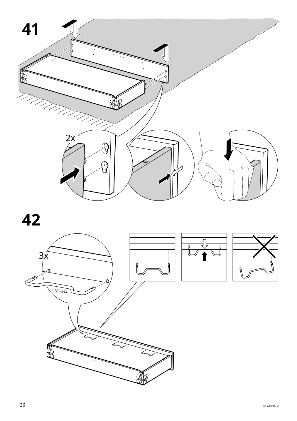 Assembly instructions for IKEA Idanaes high cabinet w gls drs and 1 drawer white | Page 36 - IKEA IDANÄS storage combination w/glass doors 794.372.73