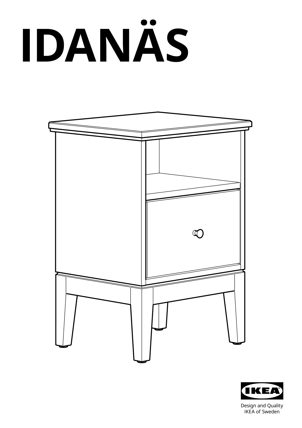 Assembly instructions for IKEA Idanaes nightstand white | Page 1 - IKEA IDANÄS nightstand 904.588.10