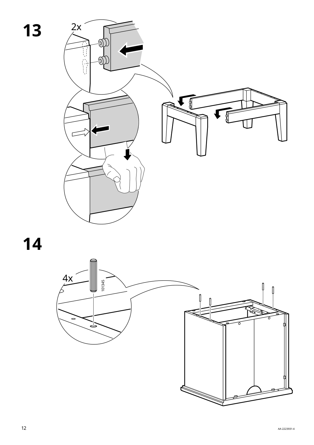 Assembly instructions for IKEA Idanaes nightstand dark brown stained | Page 12 - IKEA IDANÄS nightstand 804.588.15