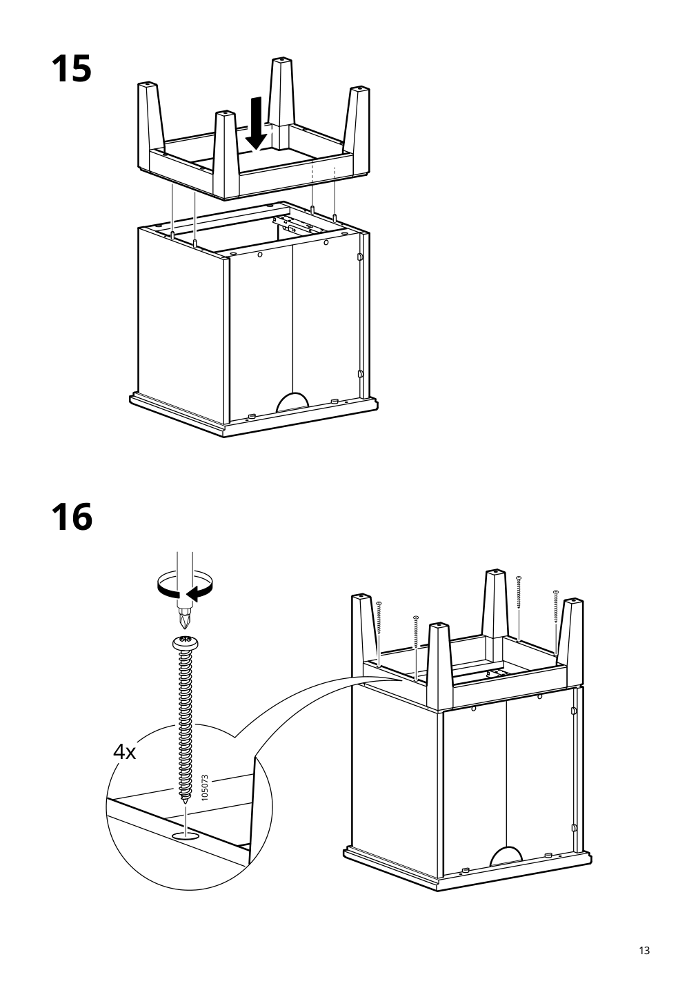 Assembly instructions for IKEA Idanaes nightstand white | Page 13 - IKEA IDANÄS nightstand 904.588.10