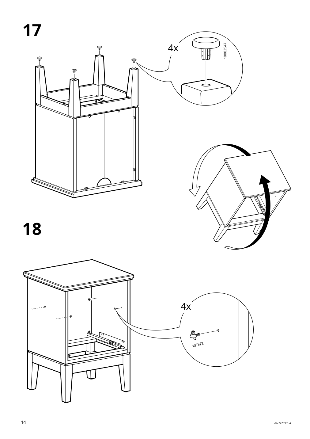 Assembly instructions for IKEA Idanaes nightstand white | Page 14 - IKEA IDANÄS nightstand 904.588.10