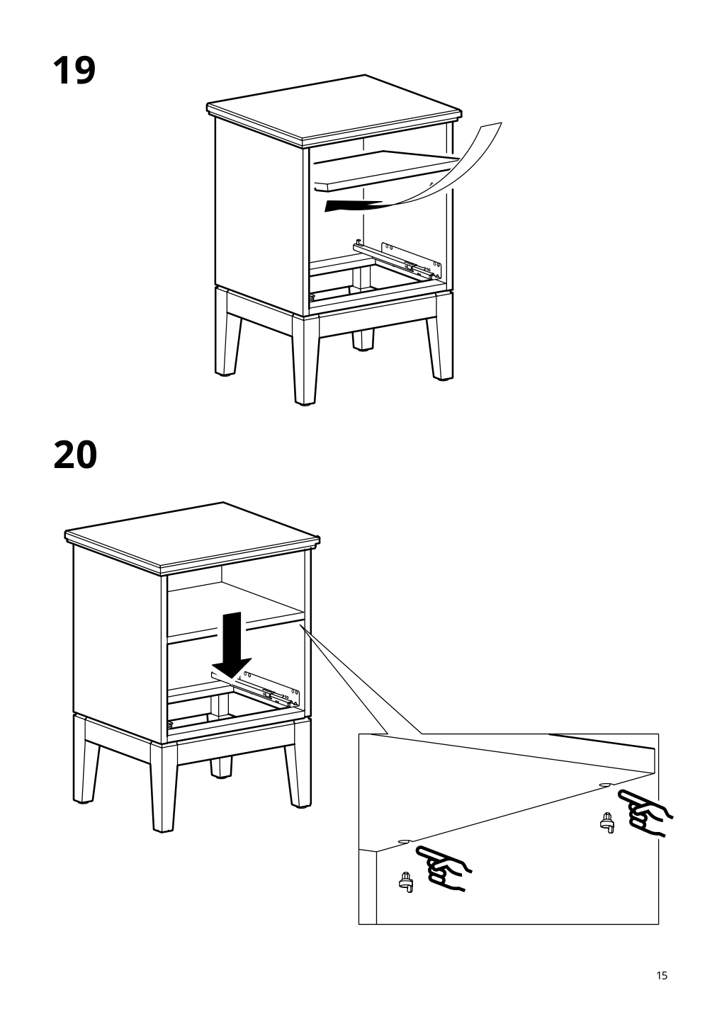 Assembly instructions for IKEA Idanaes nightstand white | Page 15 - IKEA IDANÄS nightstand 904.588.10