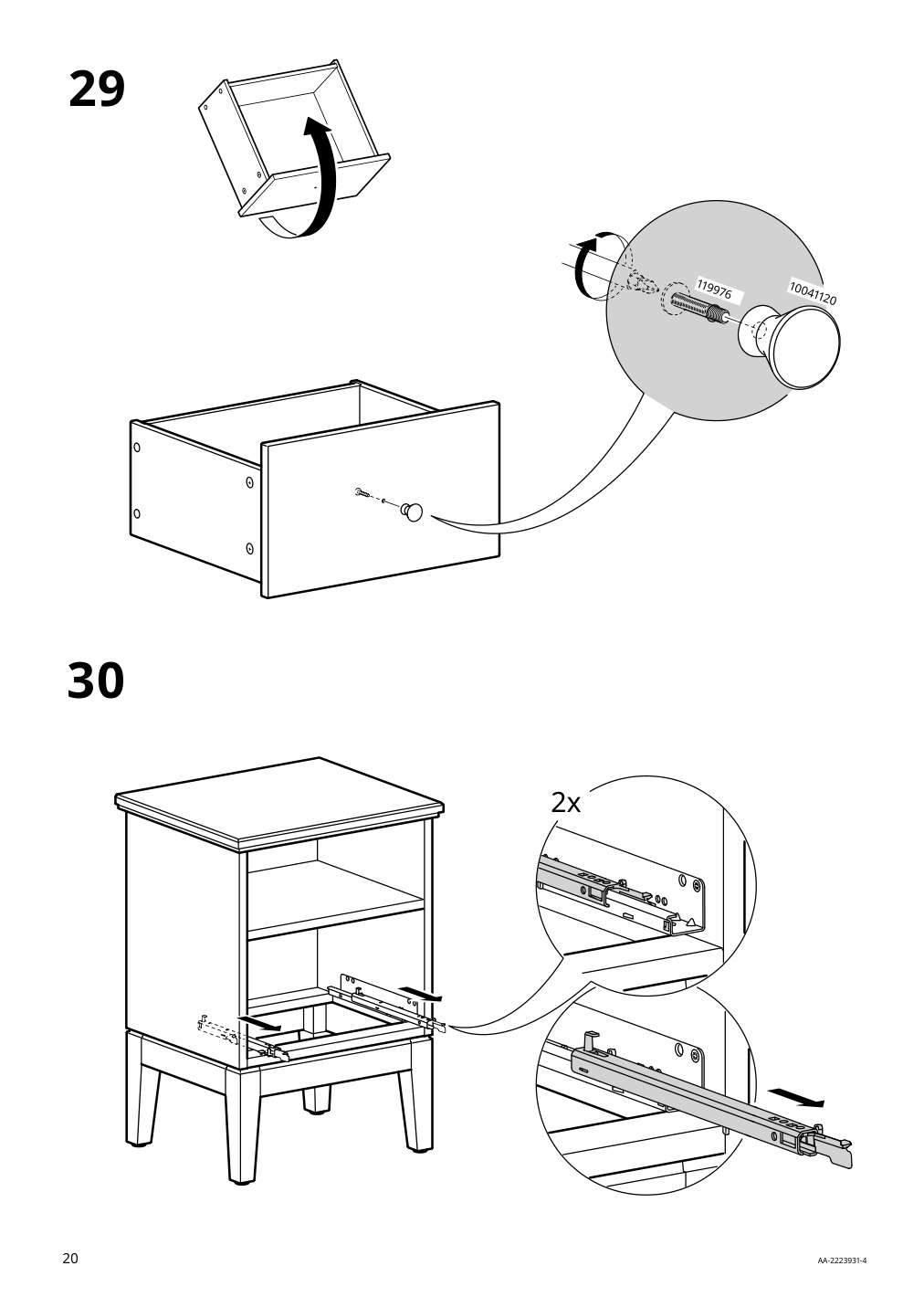 Assembly instructions for IKEA Idanaes nightstand white | Page 20 - IKEA IDANÄS nightstand 904.588.10