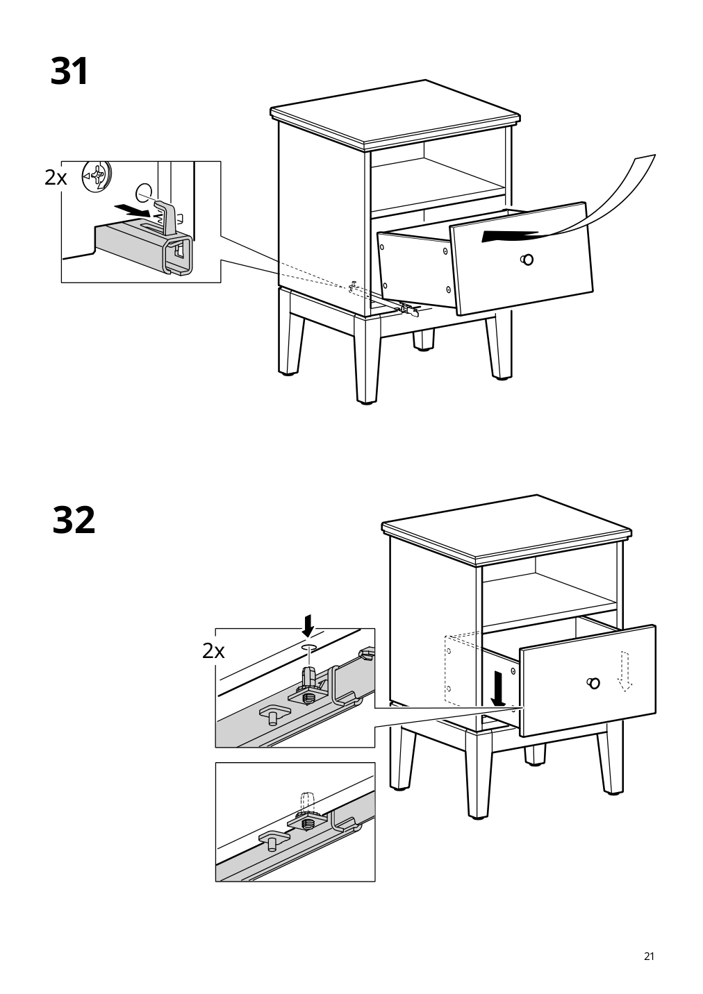 Assembly instructions for IKEA Idanaes nightstand dark brown stained | Page 21 - IKEA IDANÄS nightstand 804.588.15