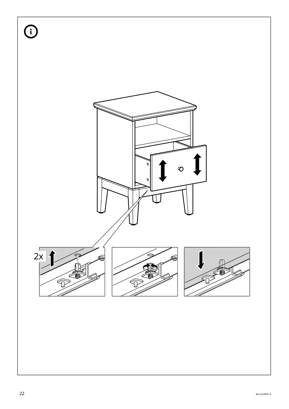 Assembly instructions for IKEA Idanaes nightstand white | Page 22 - IKEA IDANÄS nightstand 904.588.10