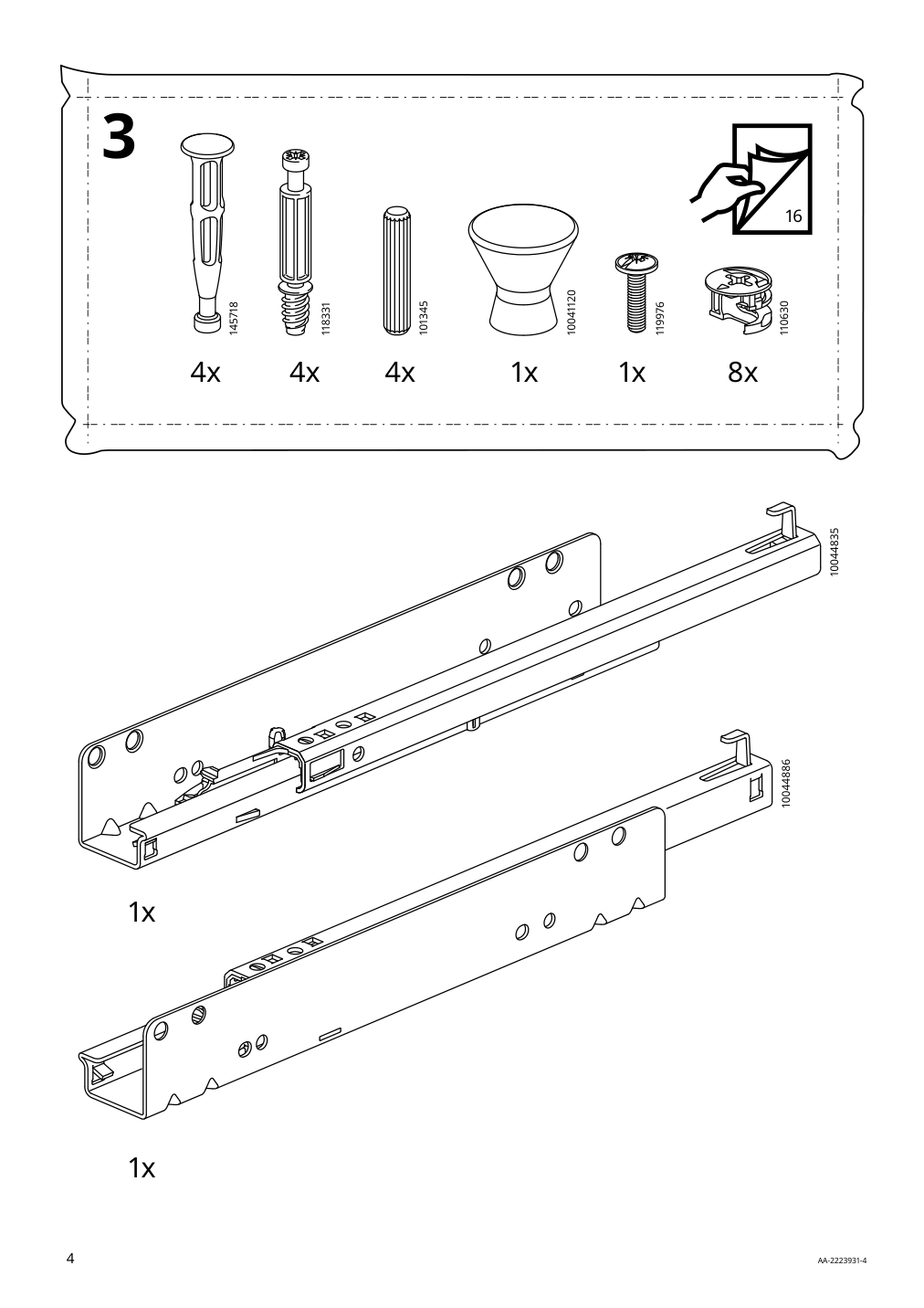 Assembly instructions for IKEA Idanaes nightstand white | Page 4 - IKEA IDANÄS nightstand 904.588.10