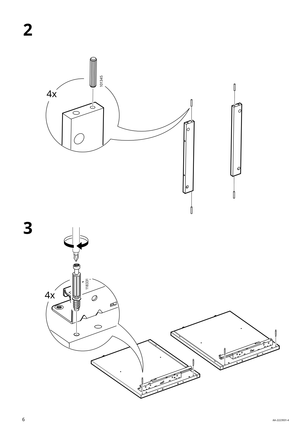 Assembly instructions for IKEA Idanaes nightstand white | Page 6 - IKEA IDANÄS nightstand 904.588.10