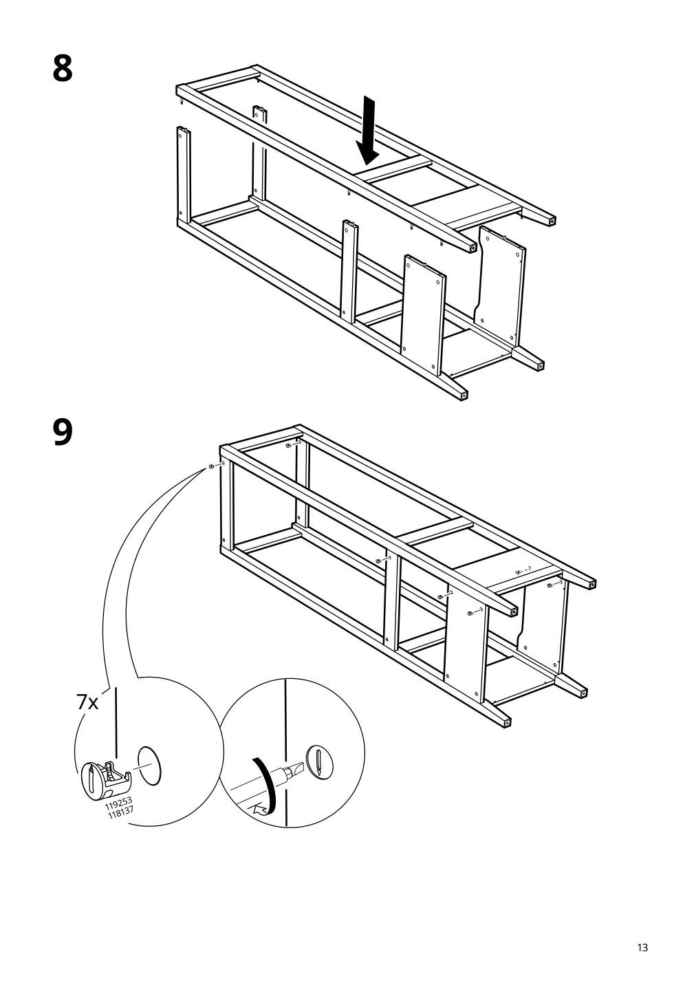 Assembly instructions for IKEA Idanaes open wardrobe dark brown stained | Page 13 - IKEA IDANÄS open wardrobe 804.588.39